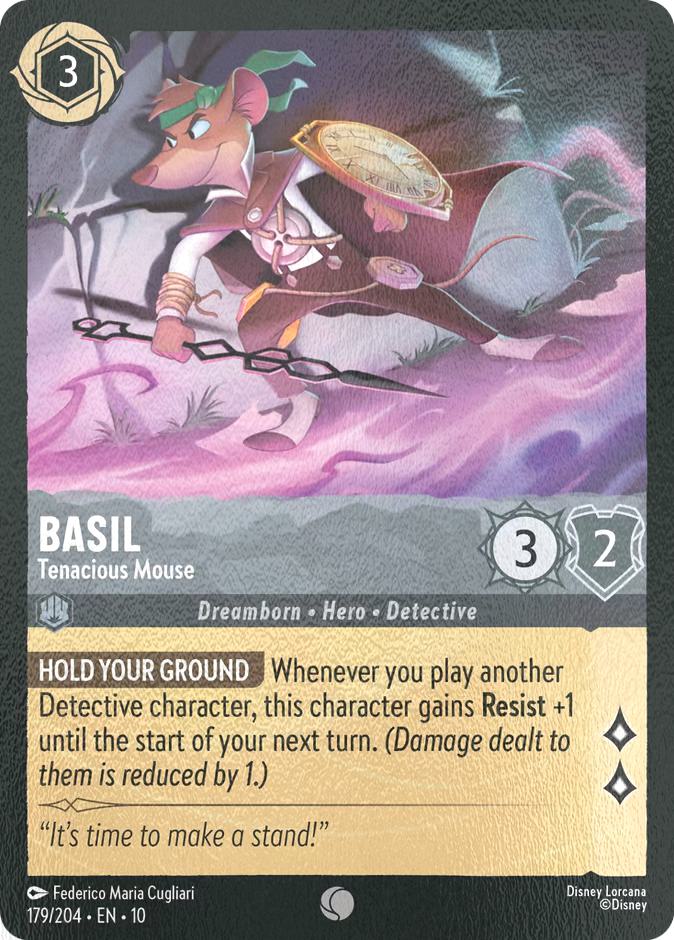 Well cold foil – Lorcana Basil - Tenacious Mouse - 179/204 [Whispers in the Well] [Cold Foil]