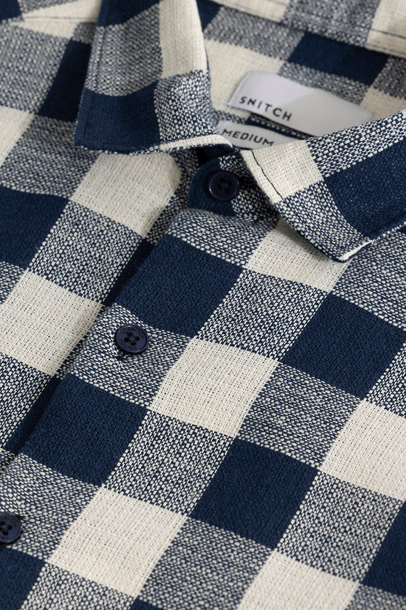 SNITCH Chess Square Navy Checks Shirt - view 2