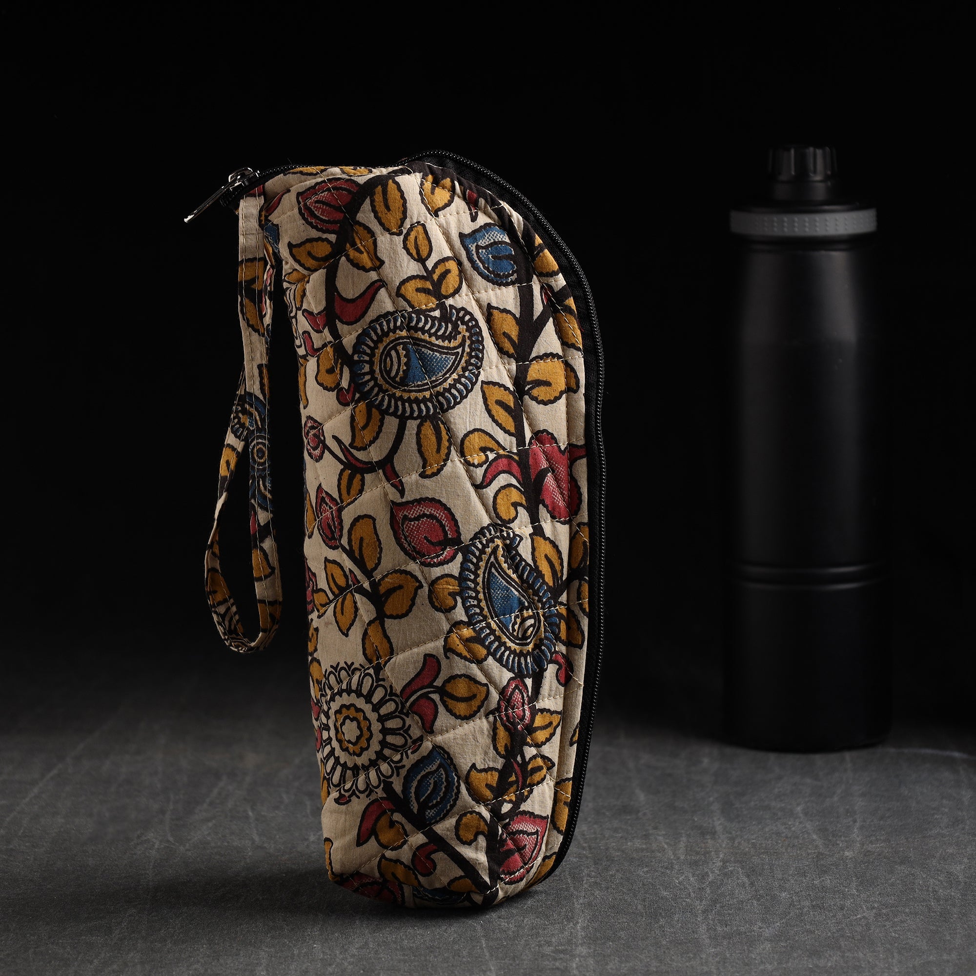 JALPARI Beige - Handmade Cotton 1L Water Bottle Cover 08