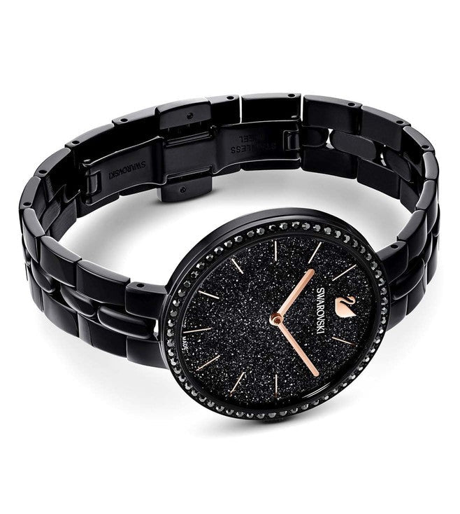 Dial chain watch – Swarovski Cosmopolitan Black Dial & Chain Watch for Women