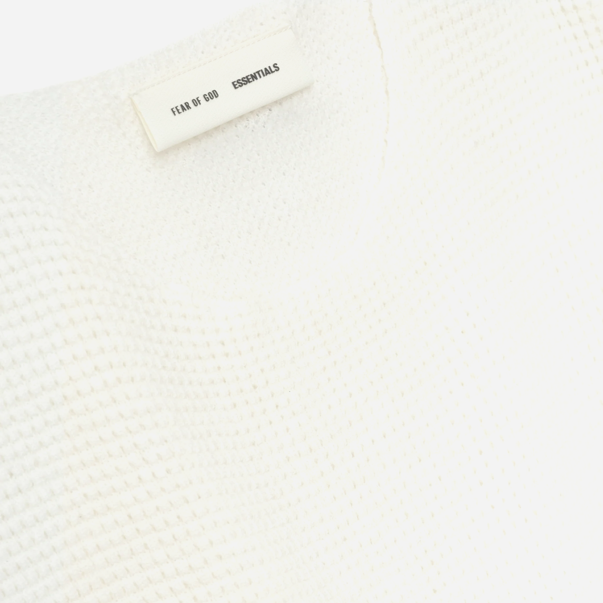 Fear Of God Essentials SS25 Waffle Crewneck Sweater- Cloud-White - view 2