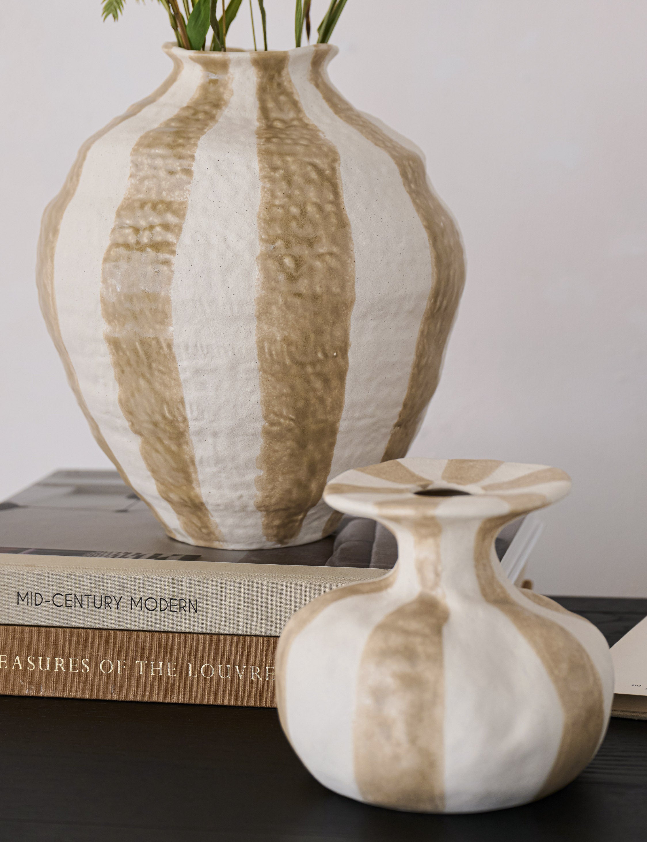Lulu and Georgia Nijaz Low Vase – Tan - view 2