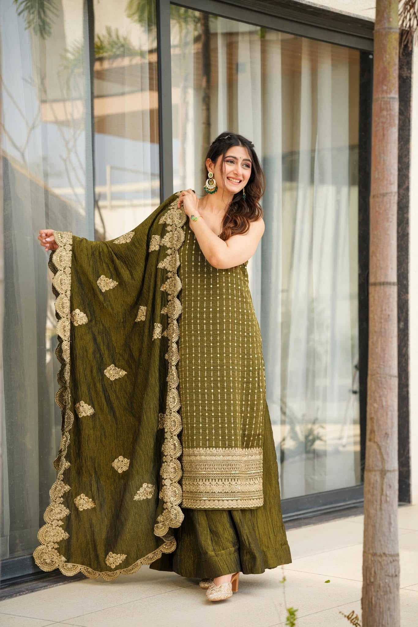 Idaho0 Moss green Majesty suit set - view 4