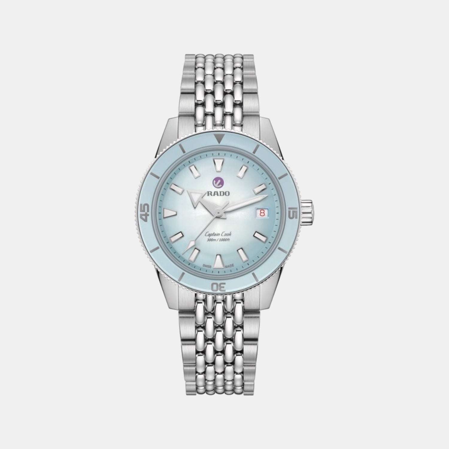 Rado Captain Cook Unisex Automatic Blue Silver Dial Analog Stainless Steel Watch R32223203