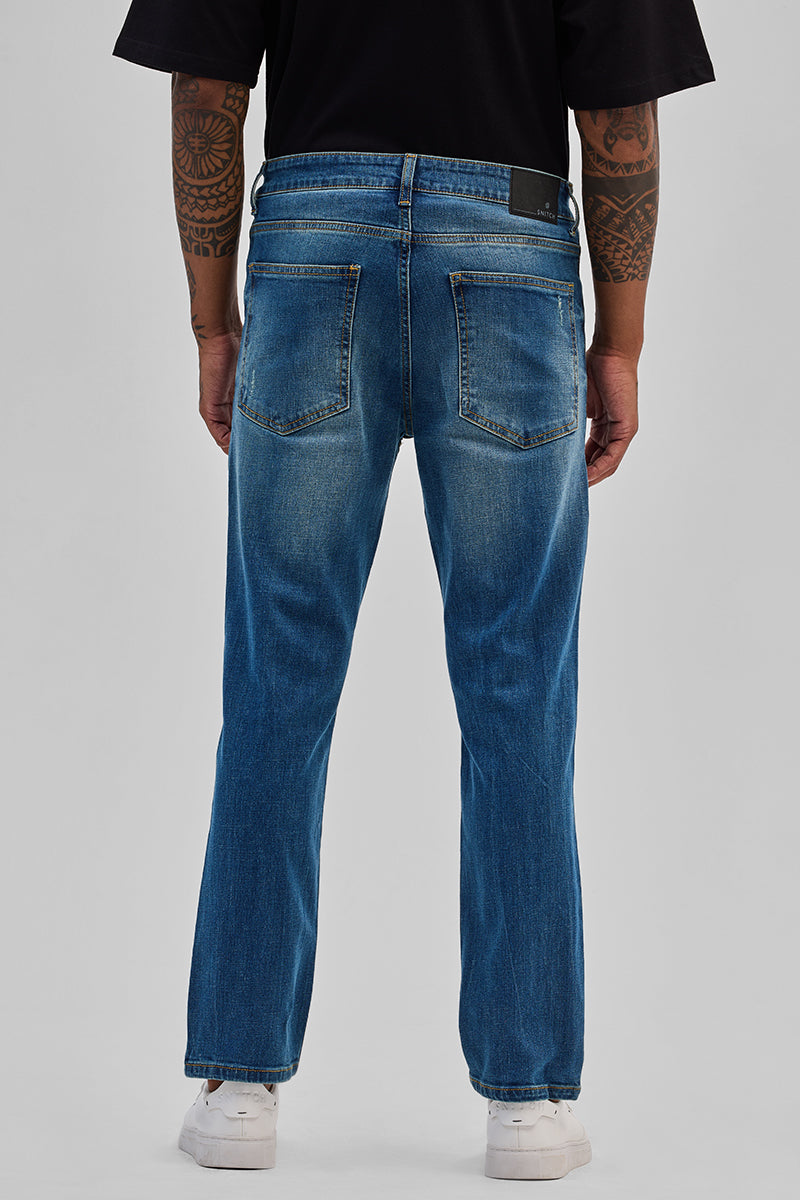 SNITCH Blue Distressed Regular Fit Jeans - view 7