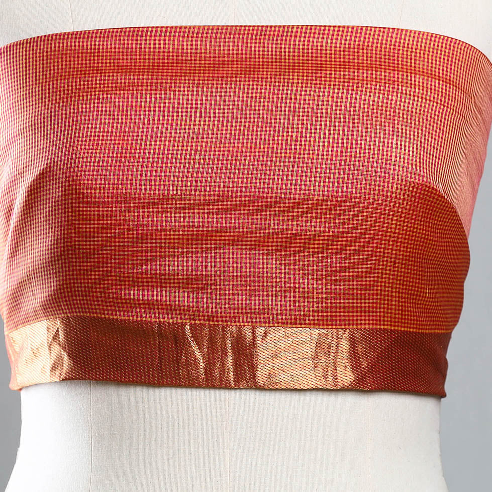 NOORI BAZAR Brown - Maheshwari Silk Blouse Piece 31 - view 3