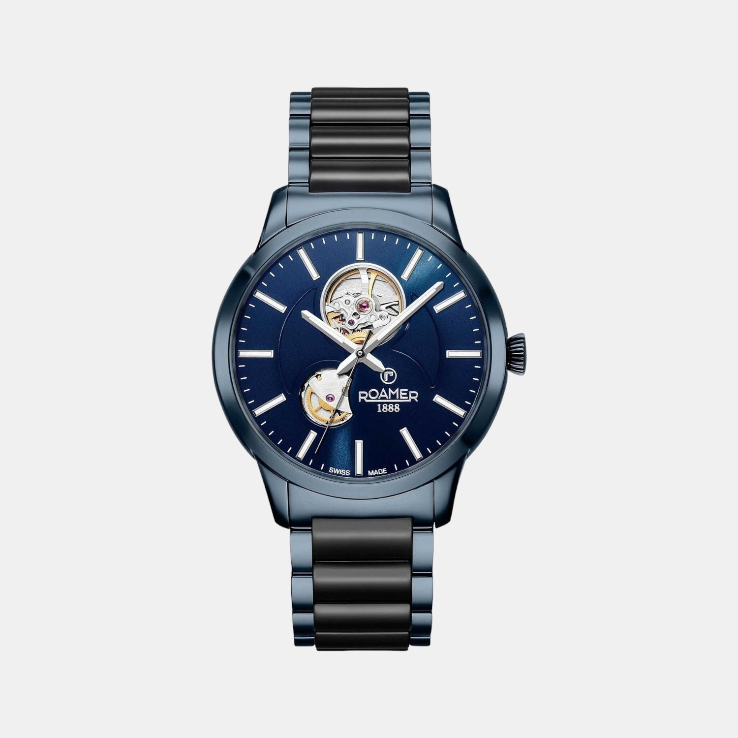Roamer C-Line Men Quartz Blue Dial Analog Stainless Steel Watch 672661 40 45 60