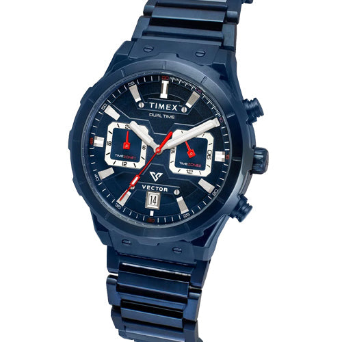 Timex Vector Men Blue Round Dial Analog Chronograph Watch 40.5mm TWEG24801 - view 2