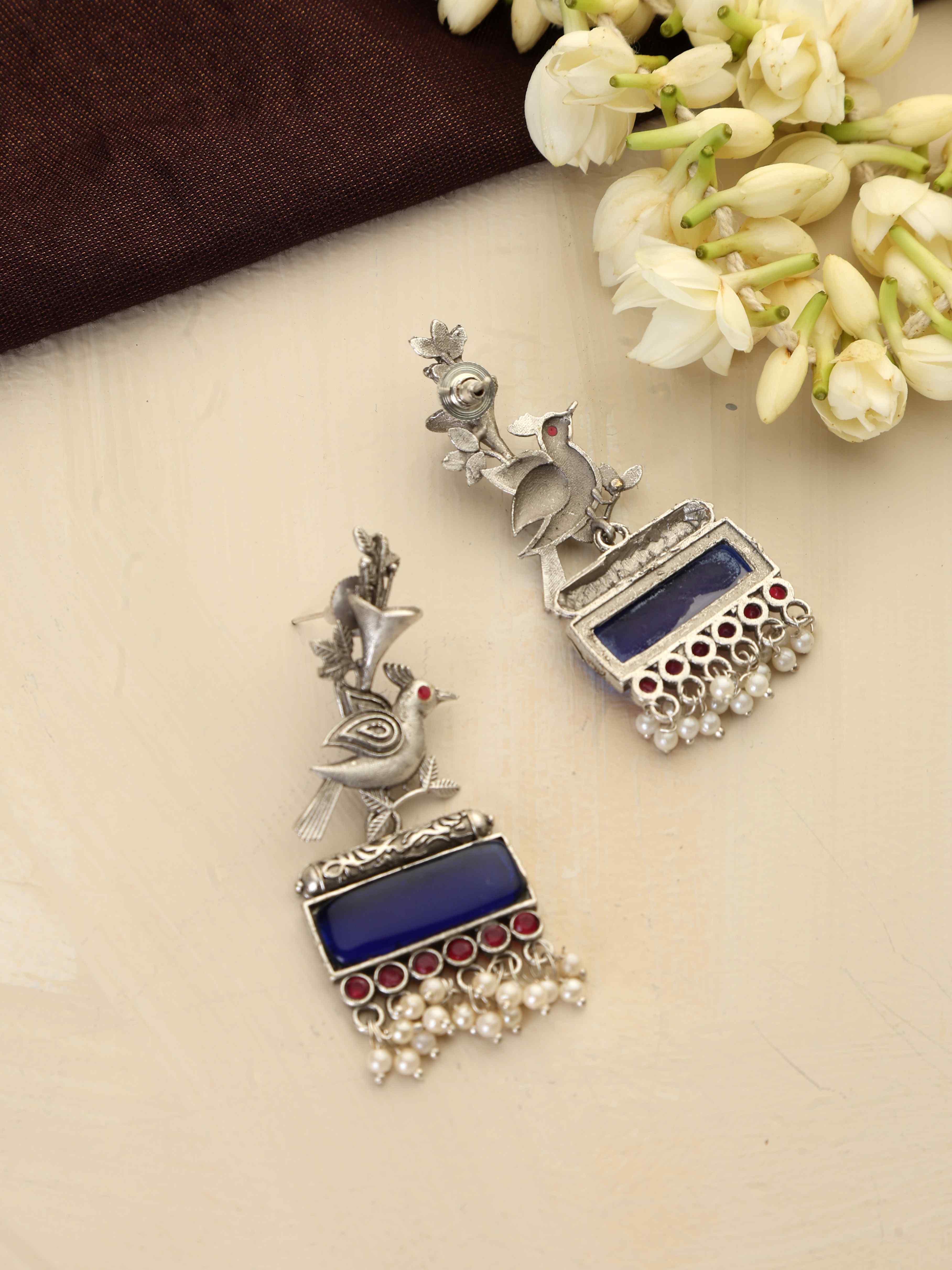 trueBrowns Silver Tone Bird Earrings - view 5