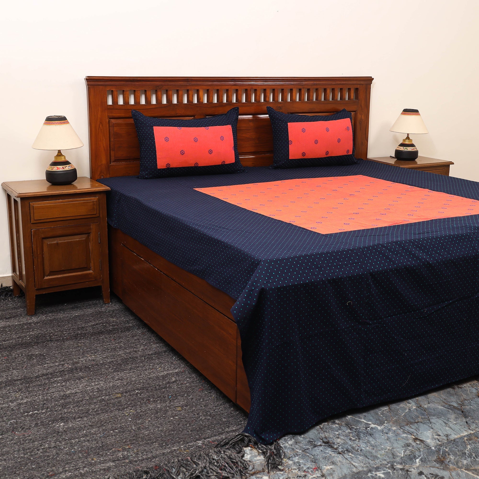 SOUTH KARGHA Patchwork Cotton Double Jacquard Bedsheet Set 14