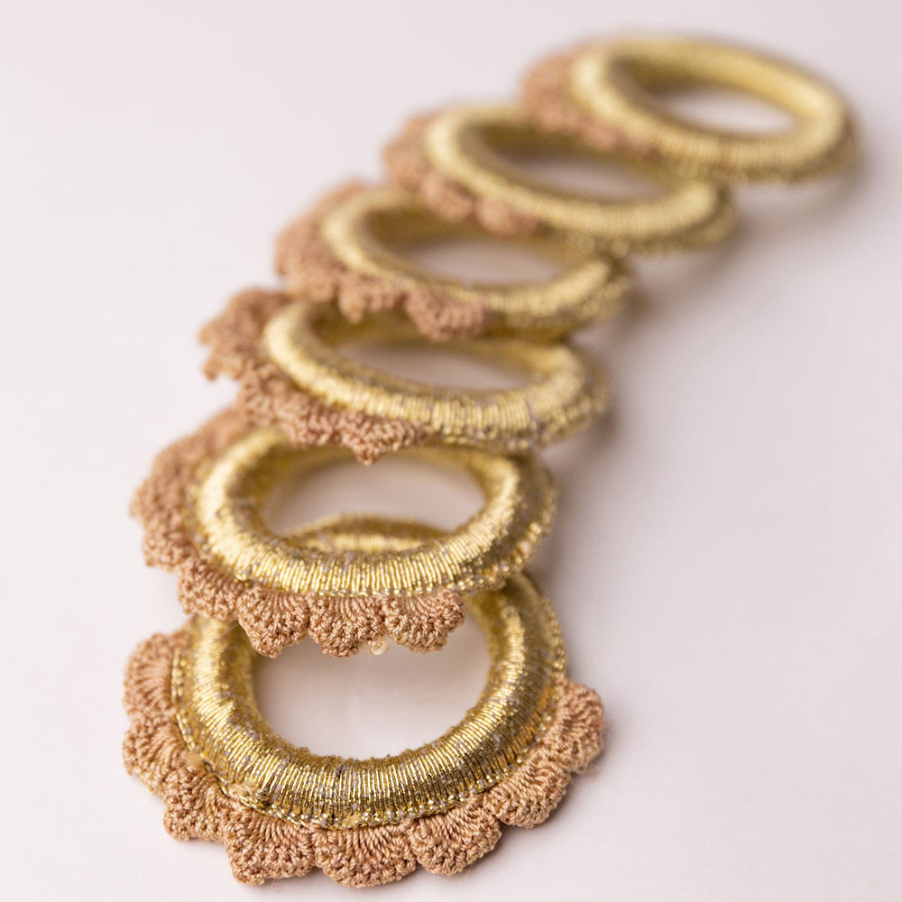 Beige - Samoolam Handmade Crochet Ziba Napkin Holders ( Set of 6) - view 3