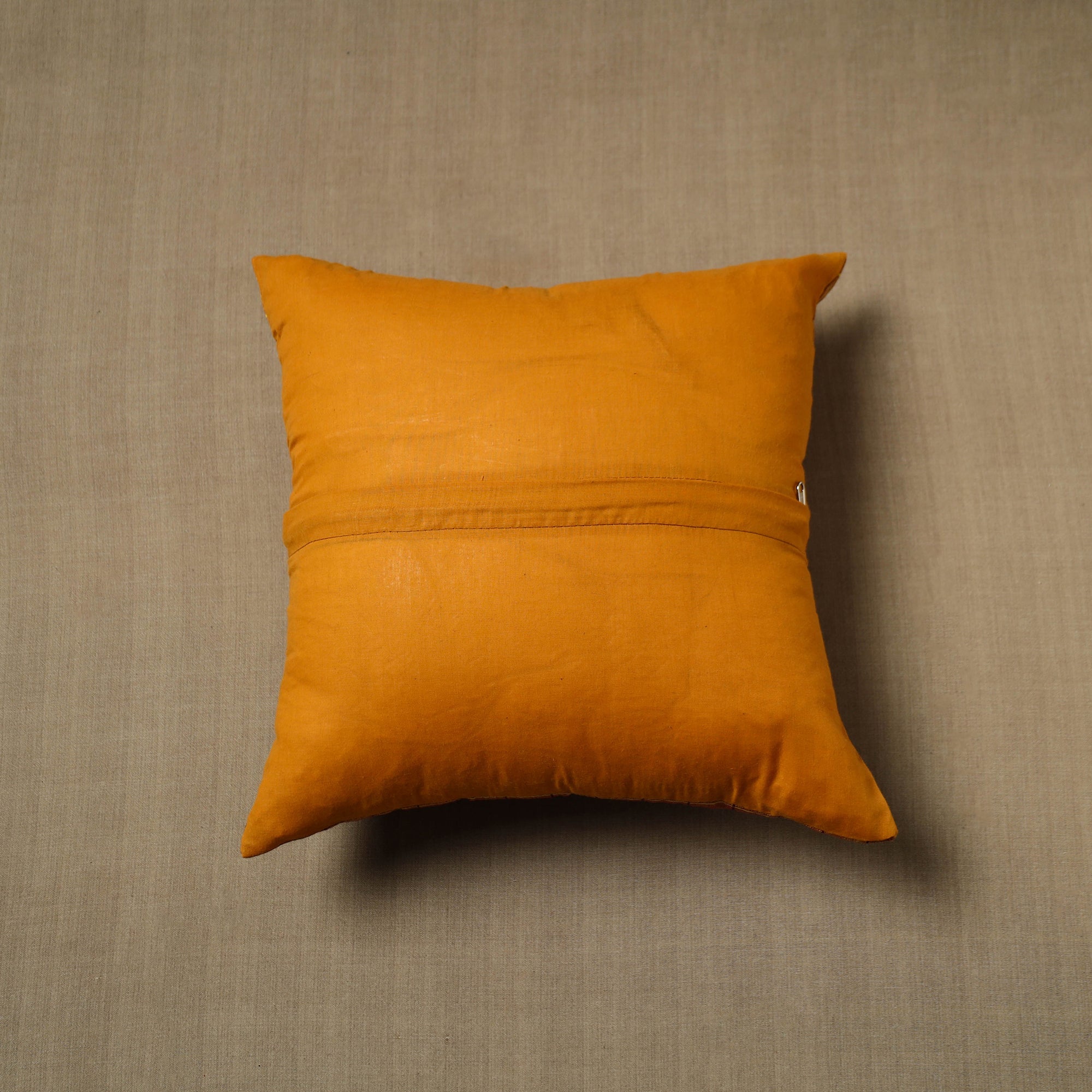 NOORI BAZAR Brown - Patchwork Cotton Kanchipuram Cushion Cover (16 x 16 in) 12 - view 3