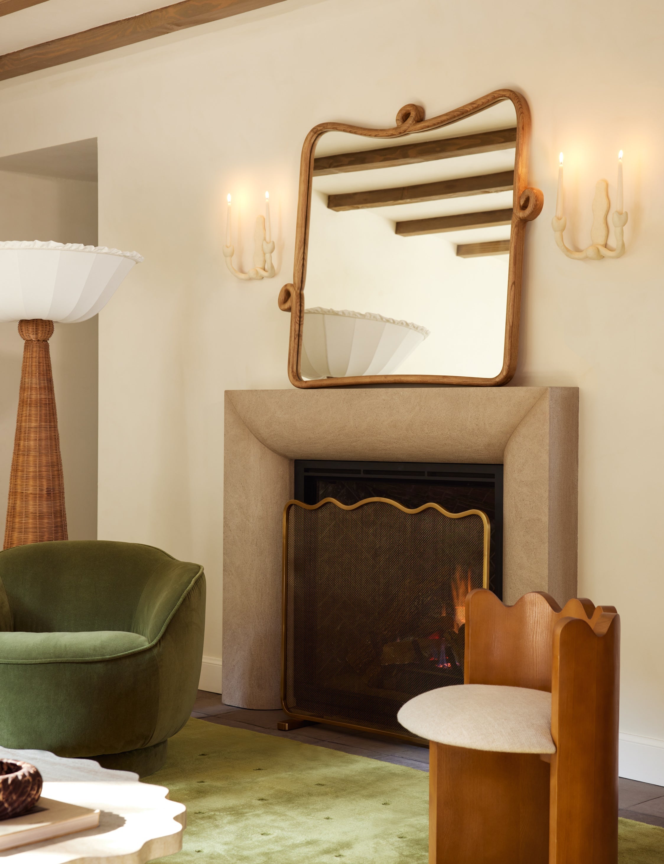 Lulu and Georgia Looped Wood Mantel Mirror by Sarah Sherman Samuel - view 2