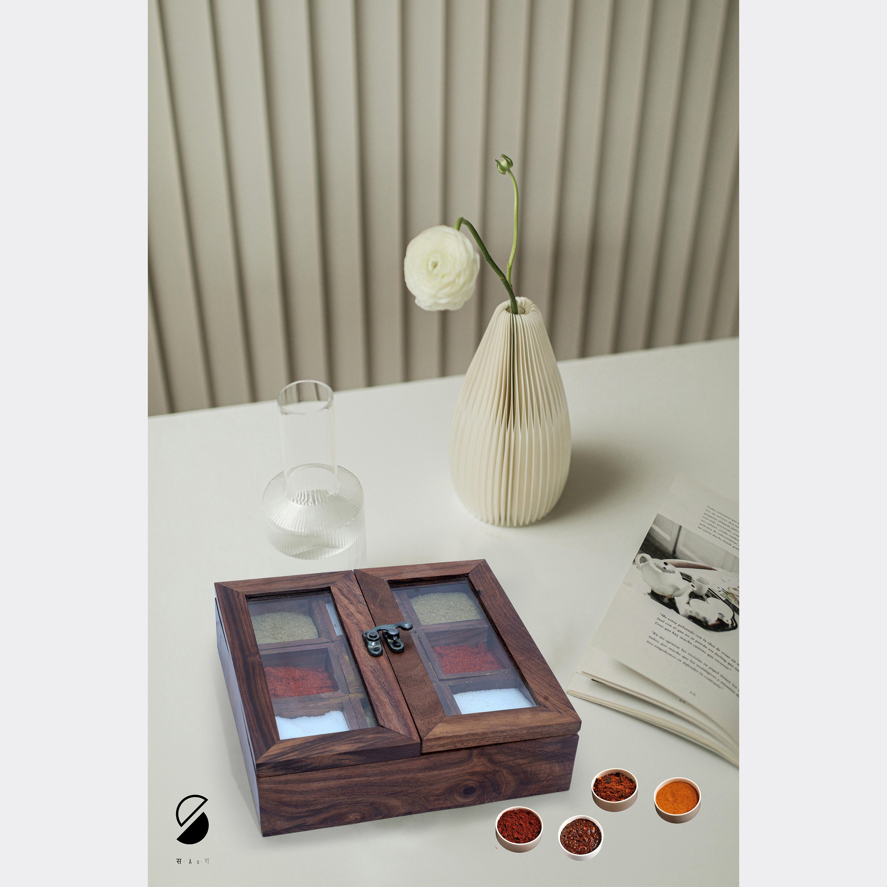 SAAG Brown - Handcrafted Wooden Spice Box