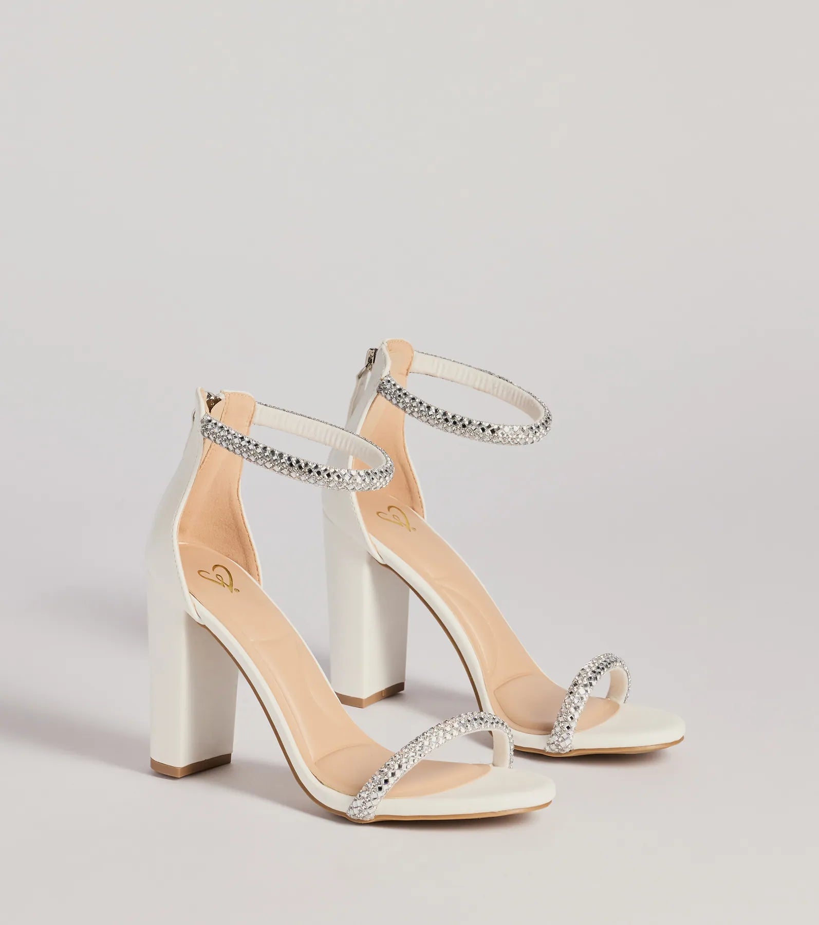 Windsor Glam Moves Rhinestone Strap Block Heels