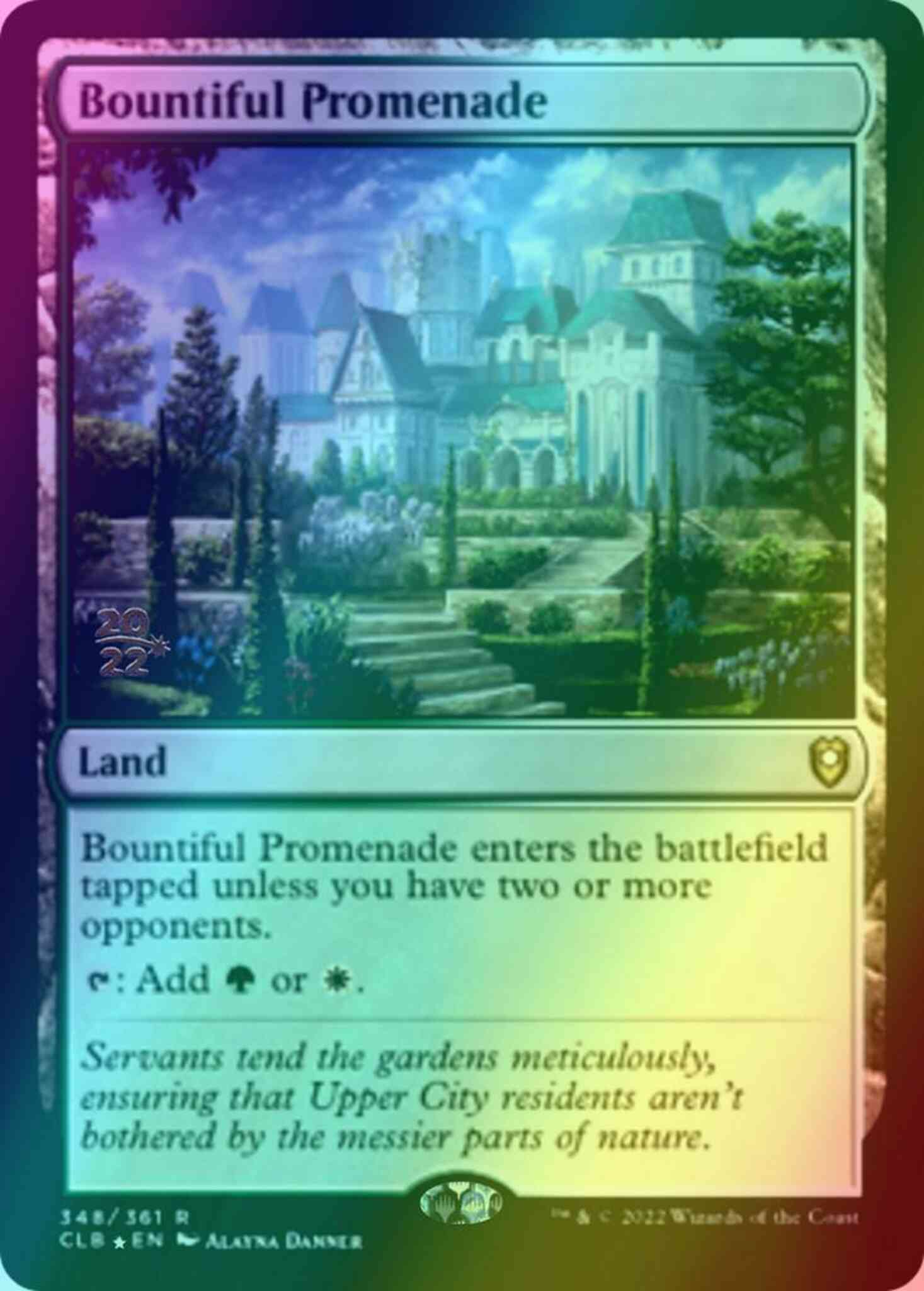 Bountiful promenade 348s – Magic Bountiful Promenade [348s] [Prerelease] [Commander Legends: Battle for Baldur's Gate: Promos] [Foil]