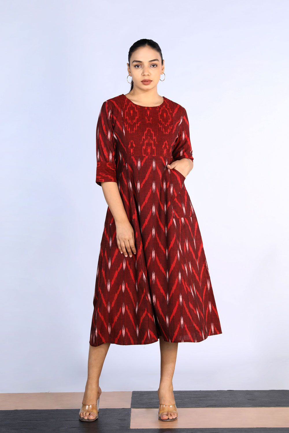 Kalanjali Ethnics Cotton Pochampally Ikat dress