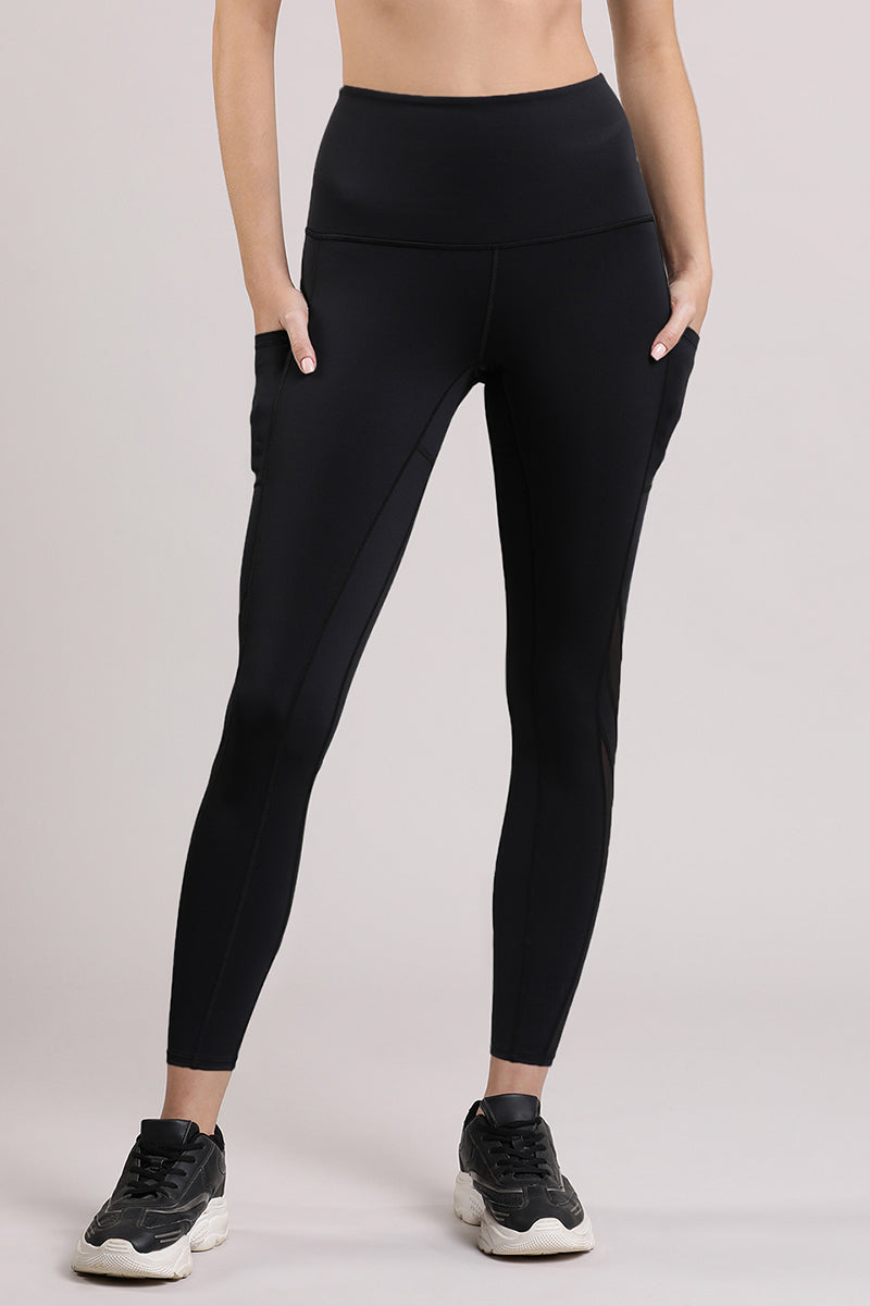 Amante Energize Panelled Tights - Black