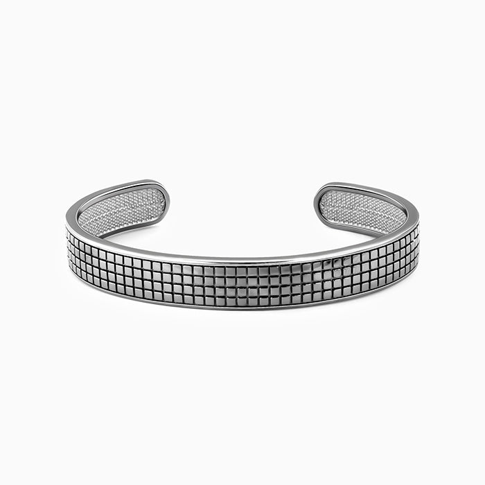 GIVA Jewellery Black Rhodium Textured Kada For Him