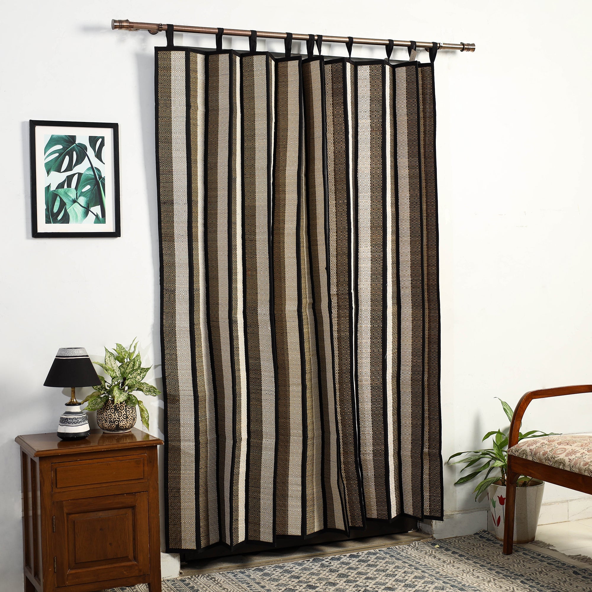 ITOKRI CRAFTS INITIATIVE Brown - Madur Grass Door Curtain of Midnapore (7 x 4 feet) 01
