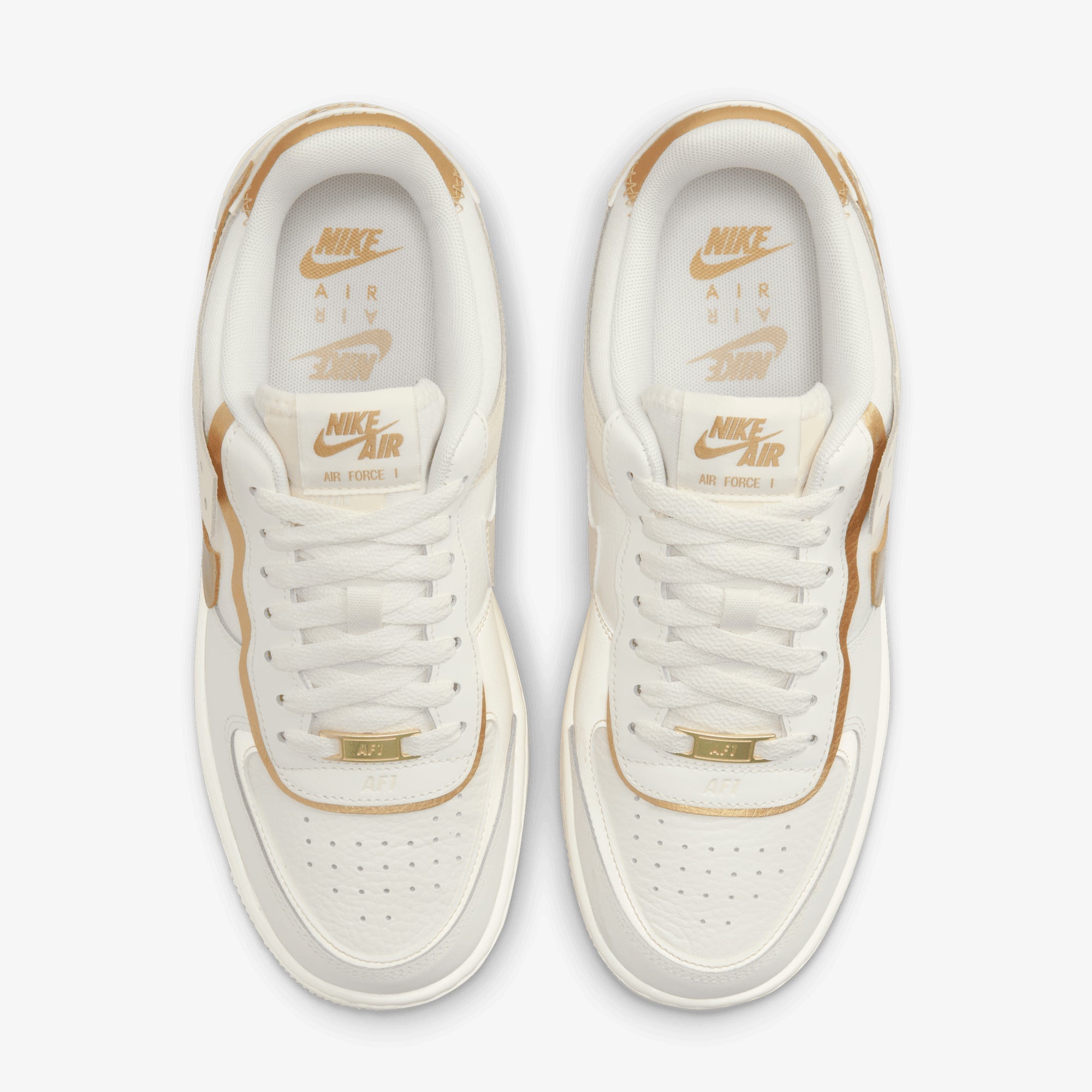 Nike | Wmns's Air Force 1 Shadow { Sail/metallic Gold-coconut Milk - view 2