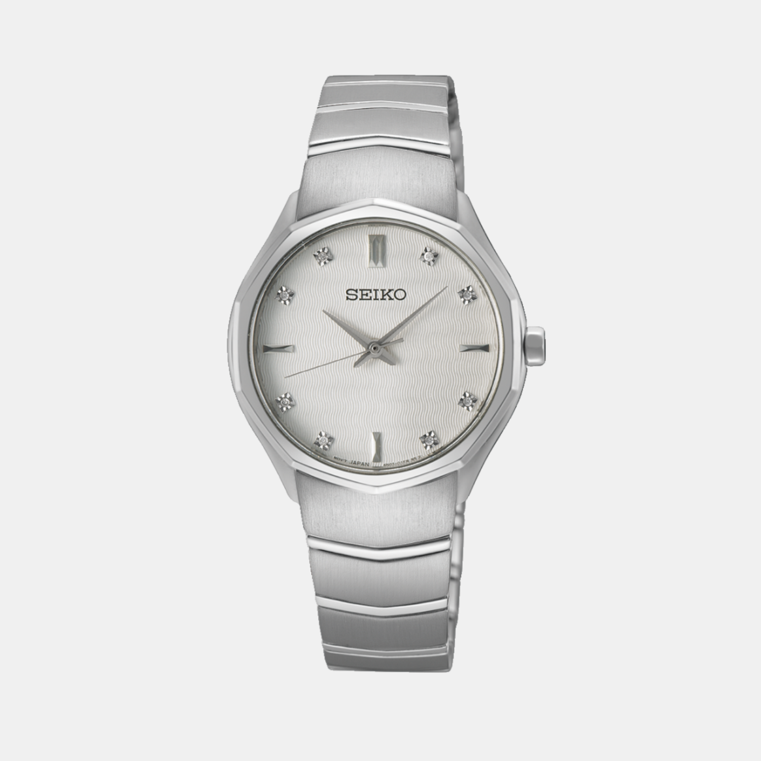 Seiko Classic Women Quartz White Dial Analog Stainless Steel Watch SUR615P1