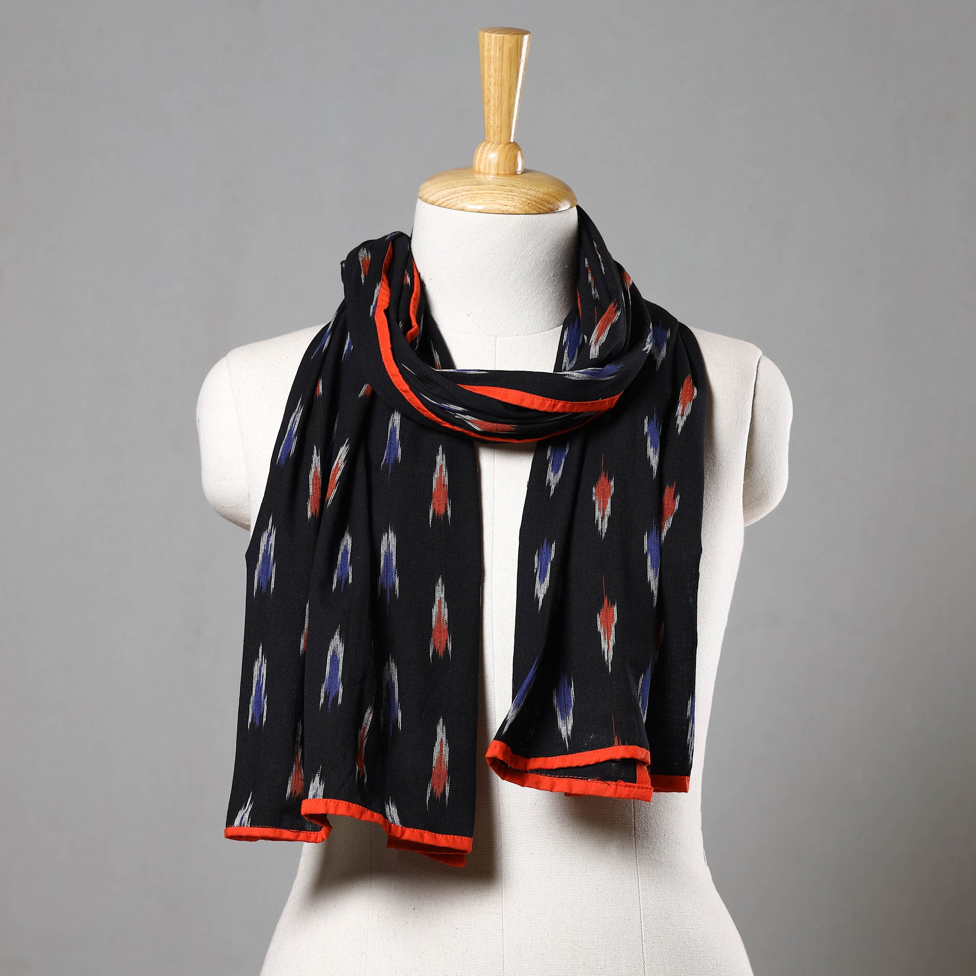 HAVELI CHRONICLES Black - Cotton Pochampally Ikat Stole 21