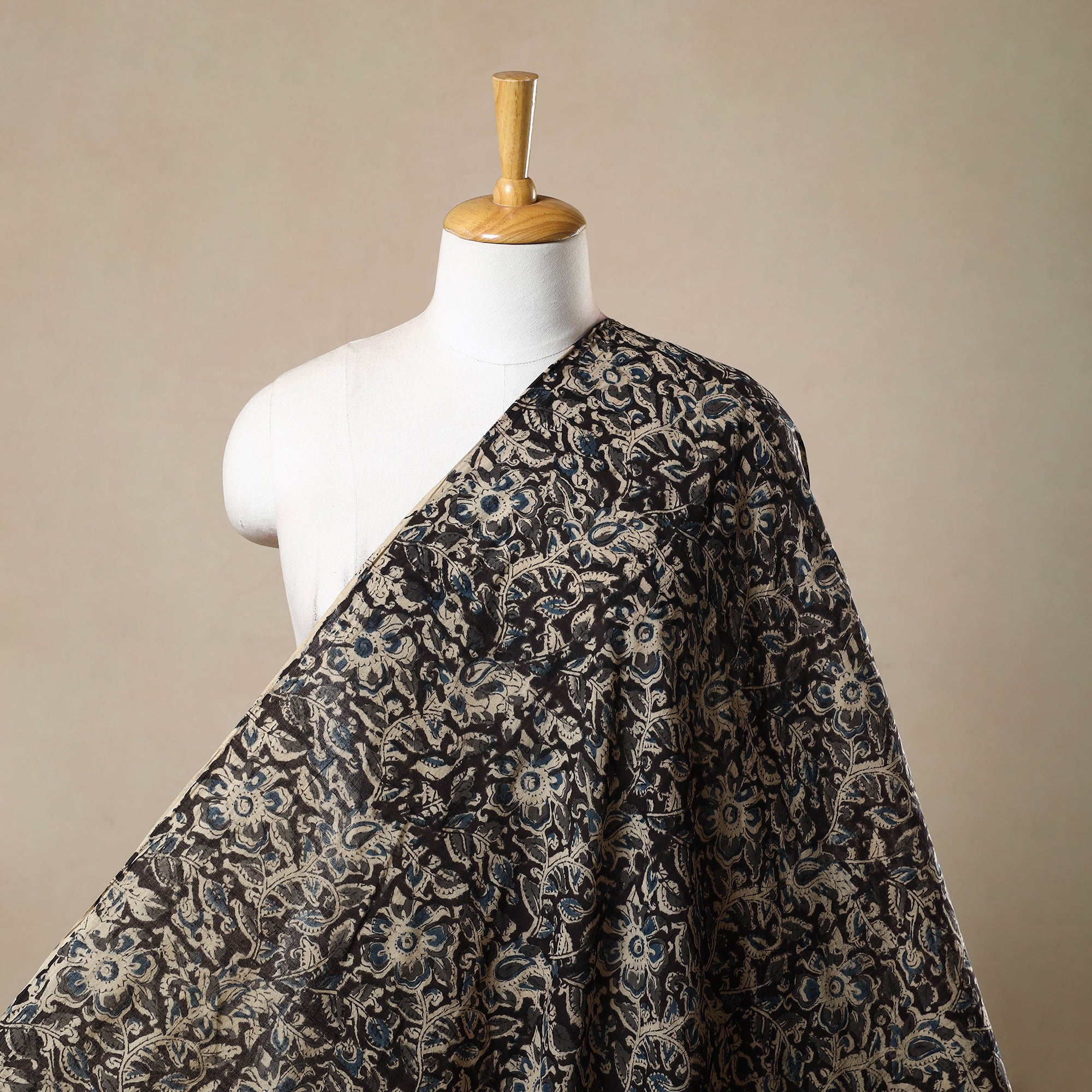 VENKATA BHANU KALAMKARI PEDANA Black - Pedana Hand Block Print Mul Cotton Kalamkari Fabric 19