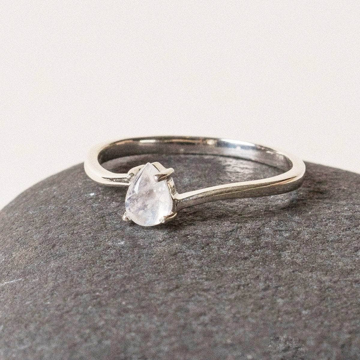 Tiny Rituals Teardrop Rainbow Moonstone Ring - view 2