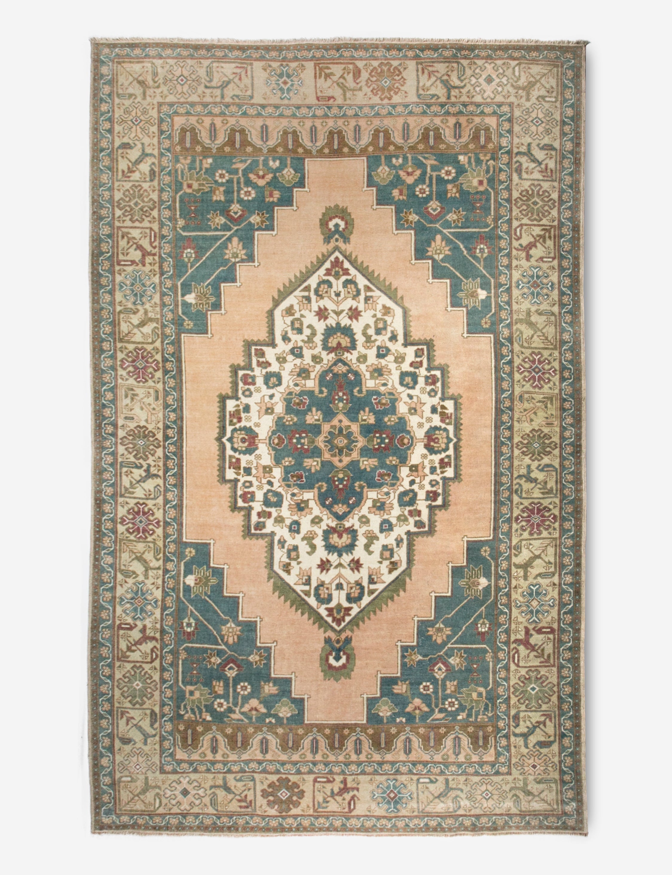 Lulu and Georgia Vintage Turkish Hand-Knotted Wool Rug No. 383, 6'8" x 10'12"