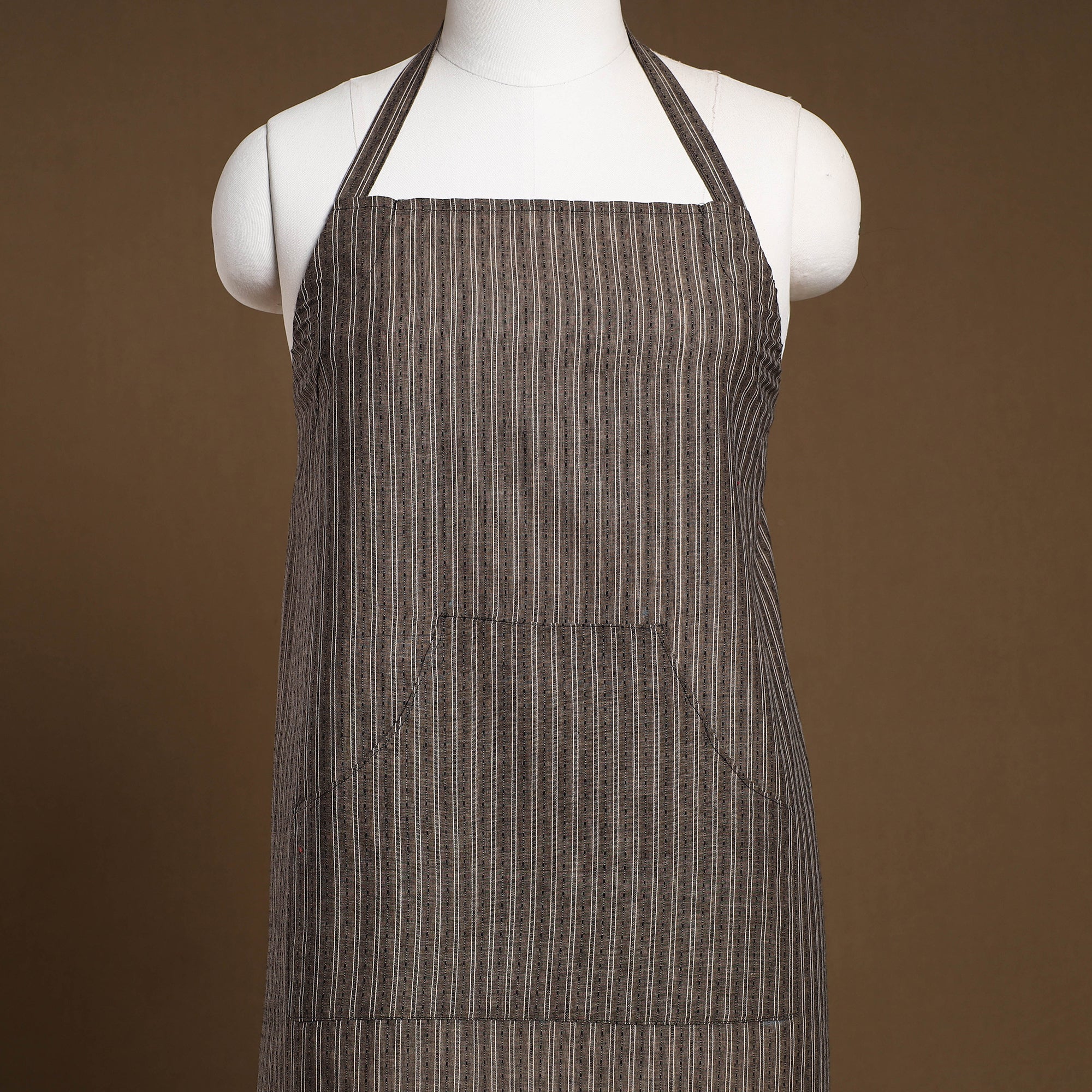 JALPARI Brown - Jacquard Weave Cotton Apron with Pocket 09 - view 2