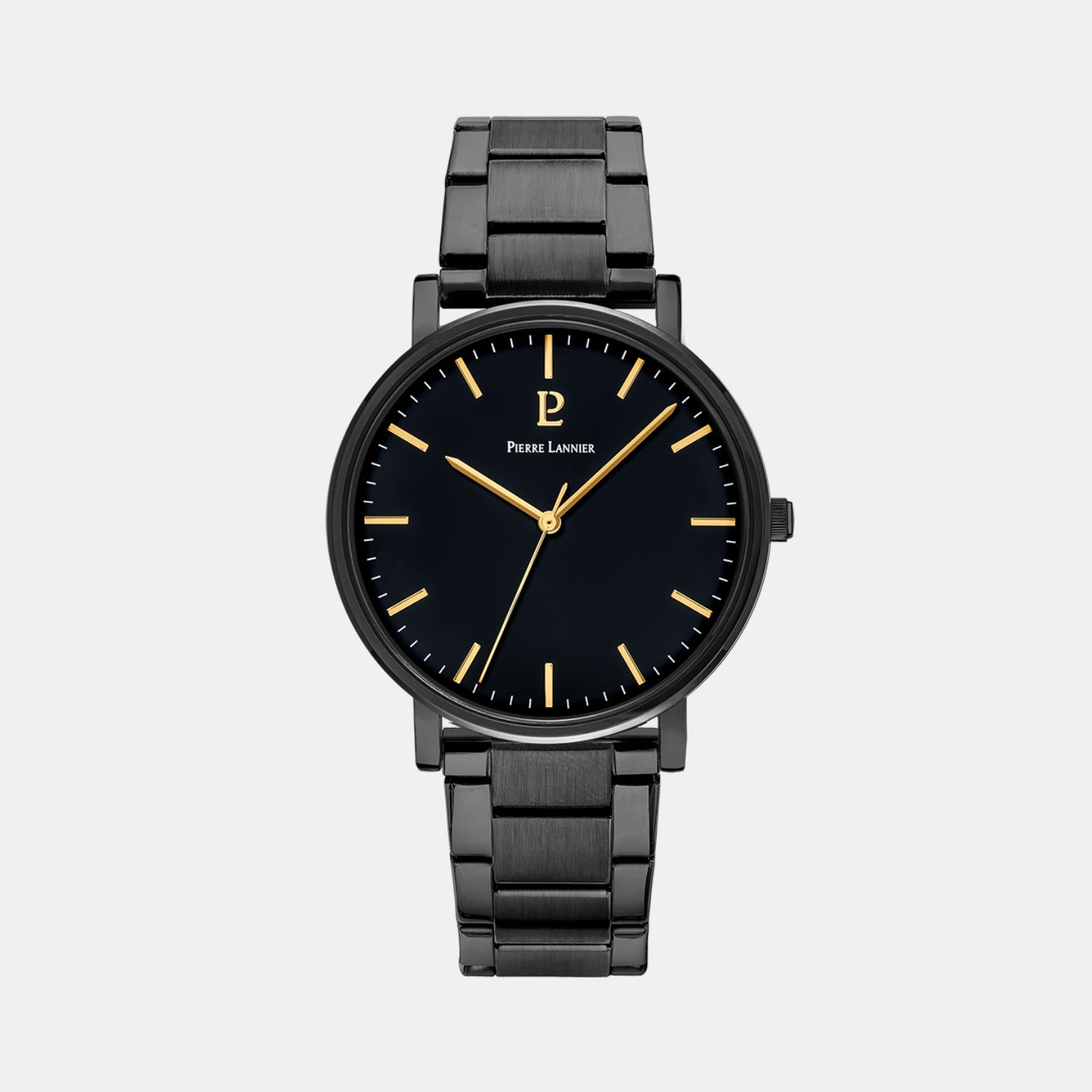 Pierre Lannier Essential Men Quartz Black Dial Analog Stainless Steel Watch 252G439
