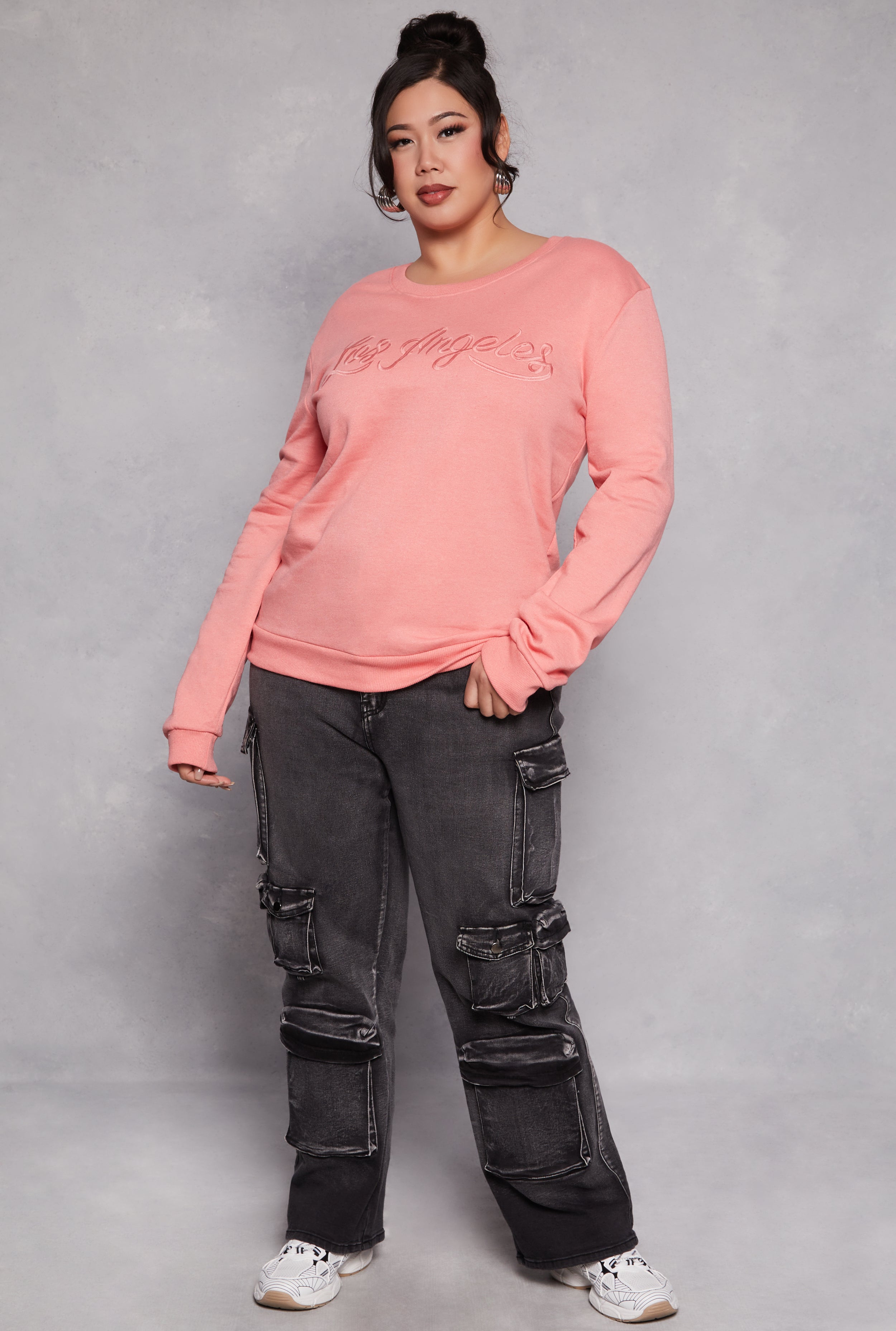 Rainbow Shops Plus Size Los Angeles Pullover Sweatshirt - view 2