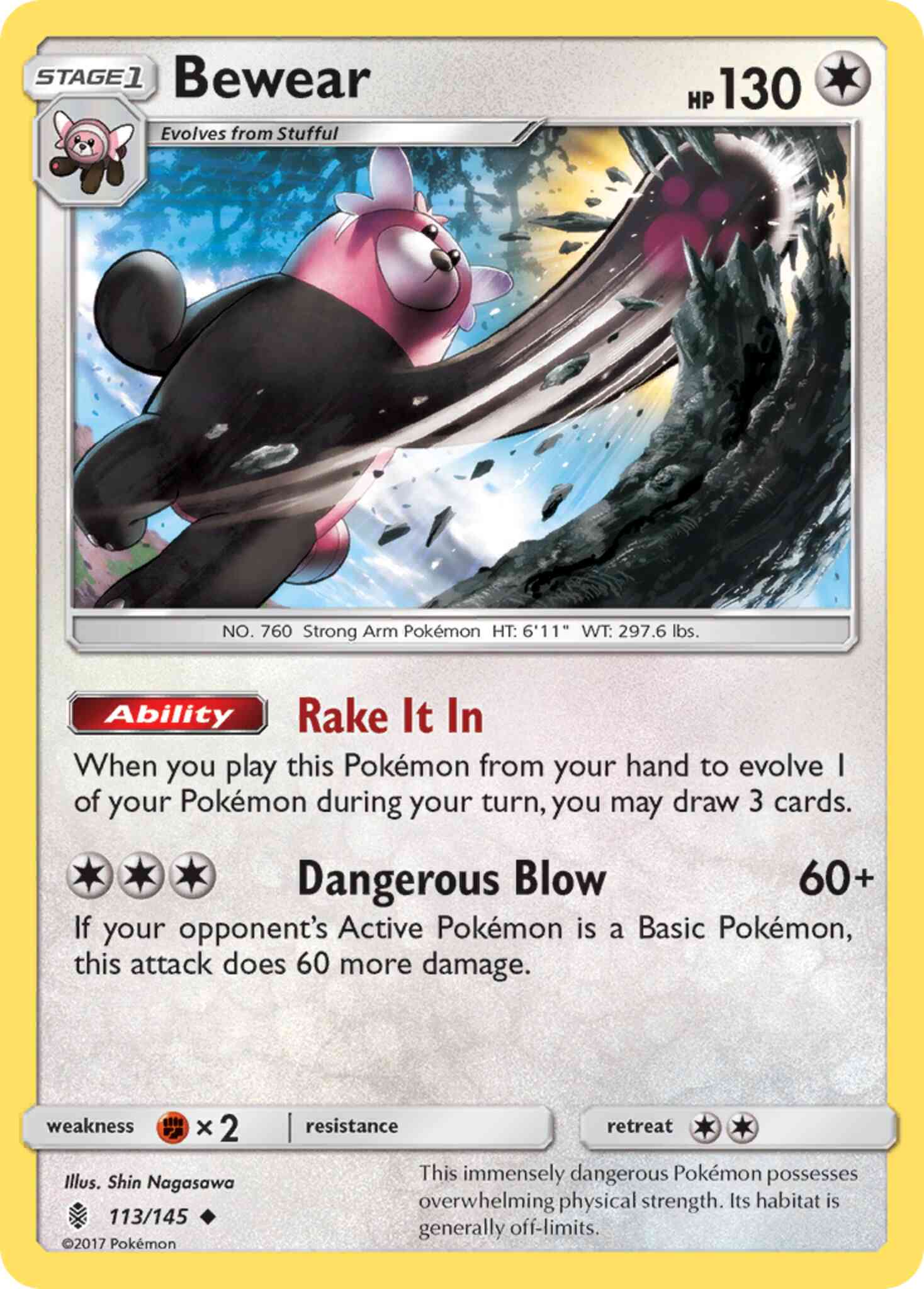 Uncommon sm2-113 non-holo – Pokémon Bewear - 113/145 - Uncommon [sm2-113] [Non-Holo]
