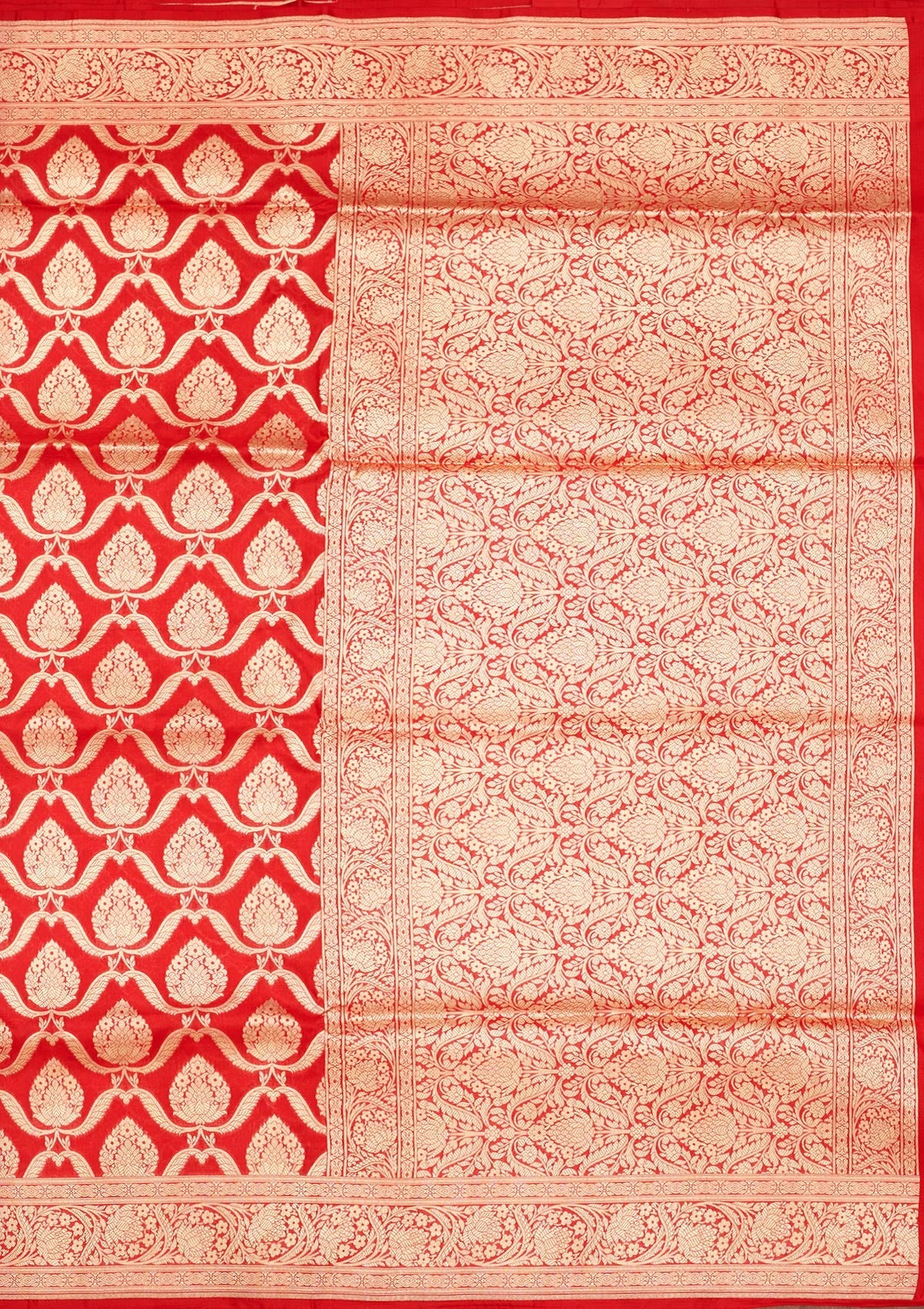 Koskii Red Zariwork Pure Silk Saree – Women's - view 5