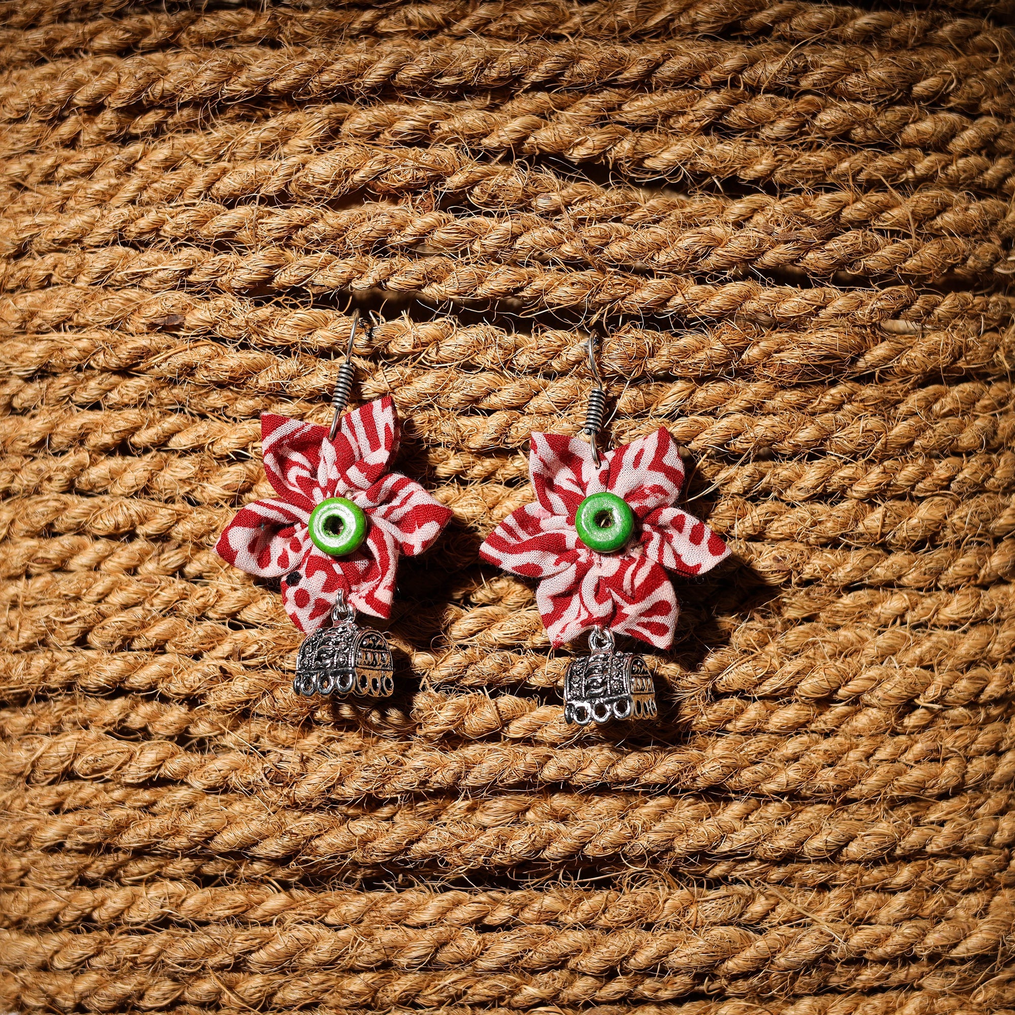 JALPARI Ayesha Handcrafted GS Fabart Phool Kali Earrings
