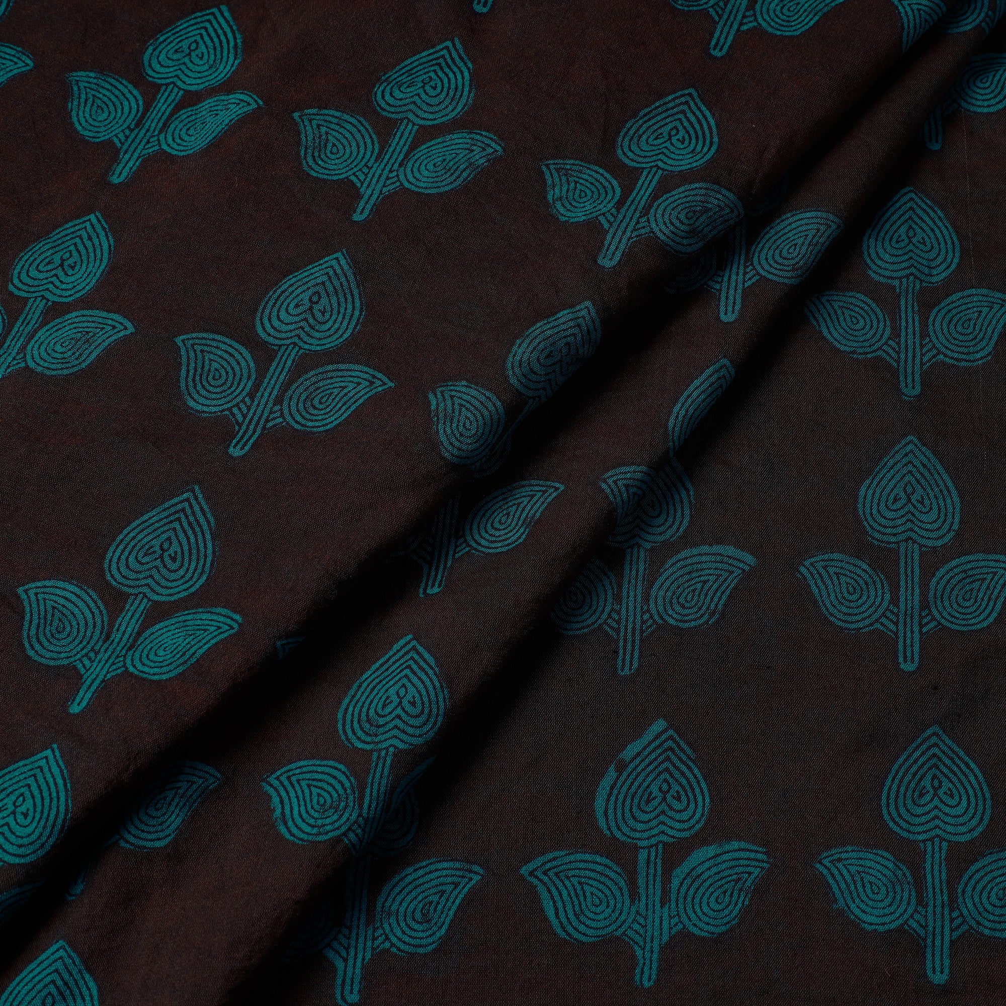 BAGH PRINTS BY UMAR FARUK KHATRI Black - Chanderi Silk Handloom Bagh Block Print Fabric - view 2