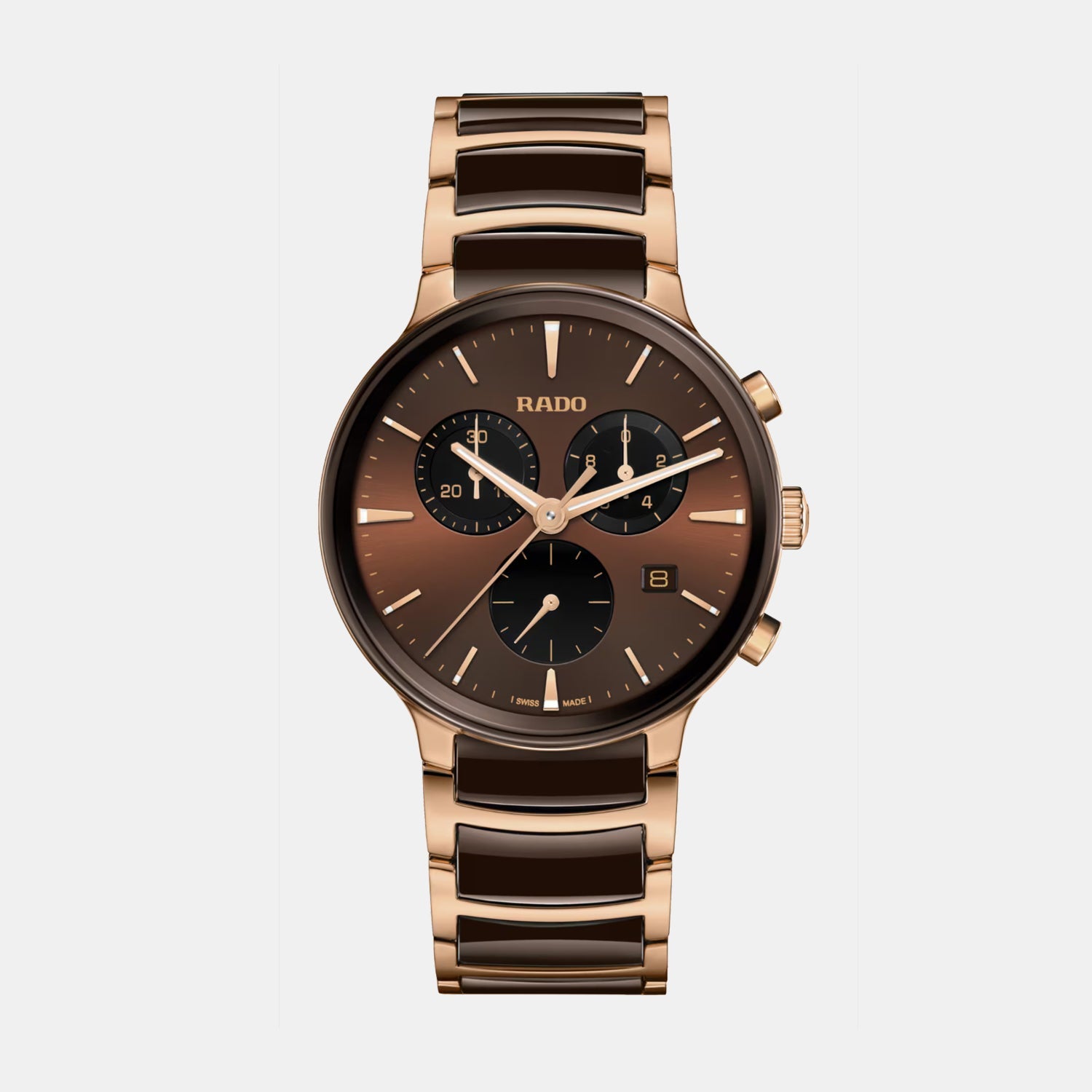 Rado Centrix Men Quartz Brown Dial Chronograph Stainless Steel Watch R30212302