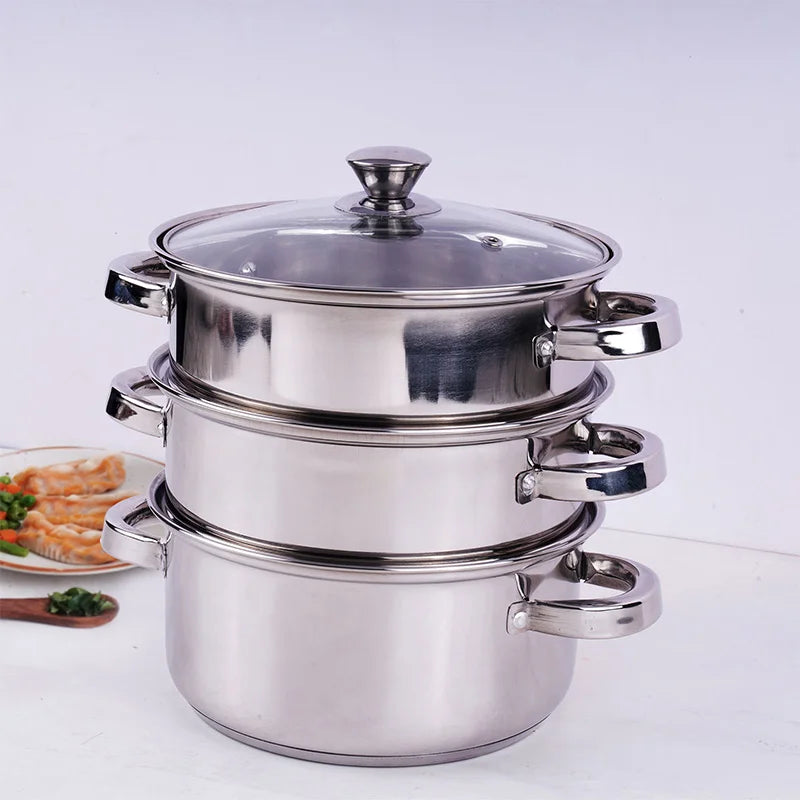 The Indus Valley Tri-steel Multi Purpose Stainless Steel Steamer with Sandwich bottom | Vegetable Steamer | Khandvi/Modak/Momo Maker | Steaming Pot 1. - view 4