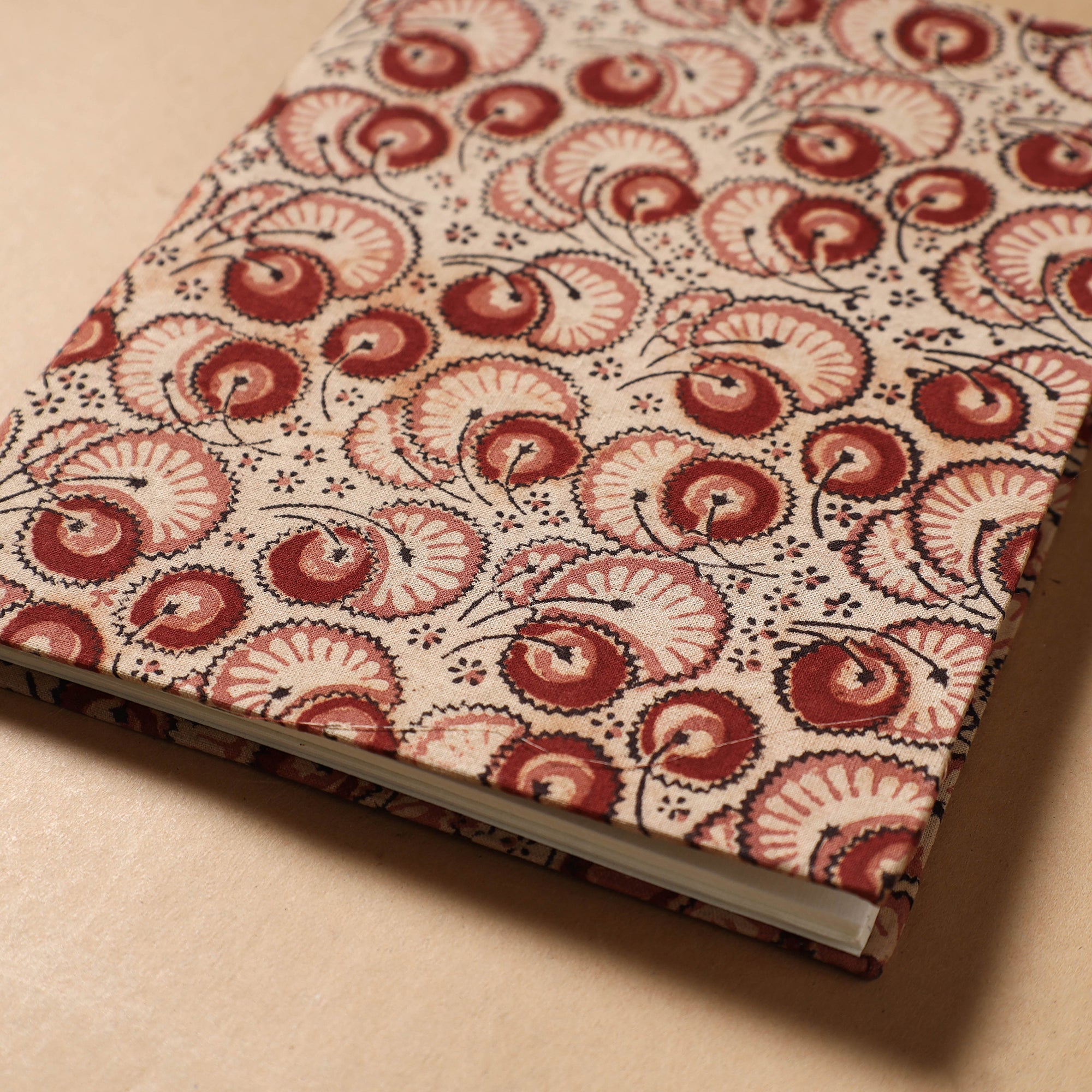 BINDAAS UNLIMITED Beige - Kalamkari Fabric Cover Handmade Paper Notebook (9 x 7 in) - view 2