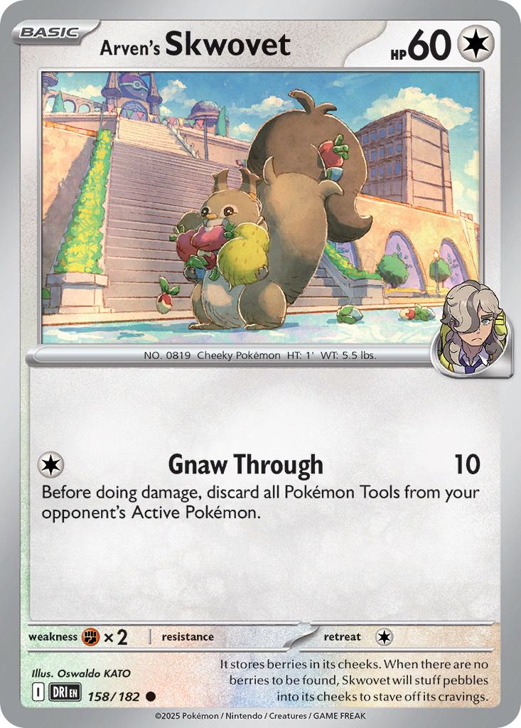 Common sv10-158 non-holo – Pokémon Arven's Skwovet - 158/182 - Common [sv10-158] [Non-Holo]