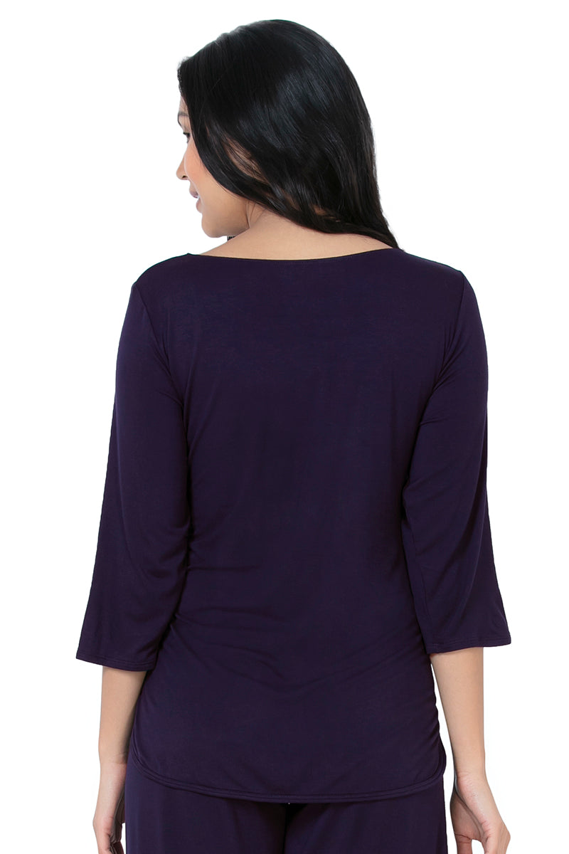 Amante Lace Touch Sleep Top - Midnight - view 4