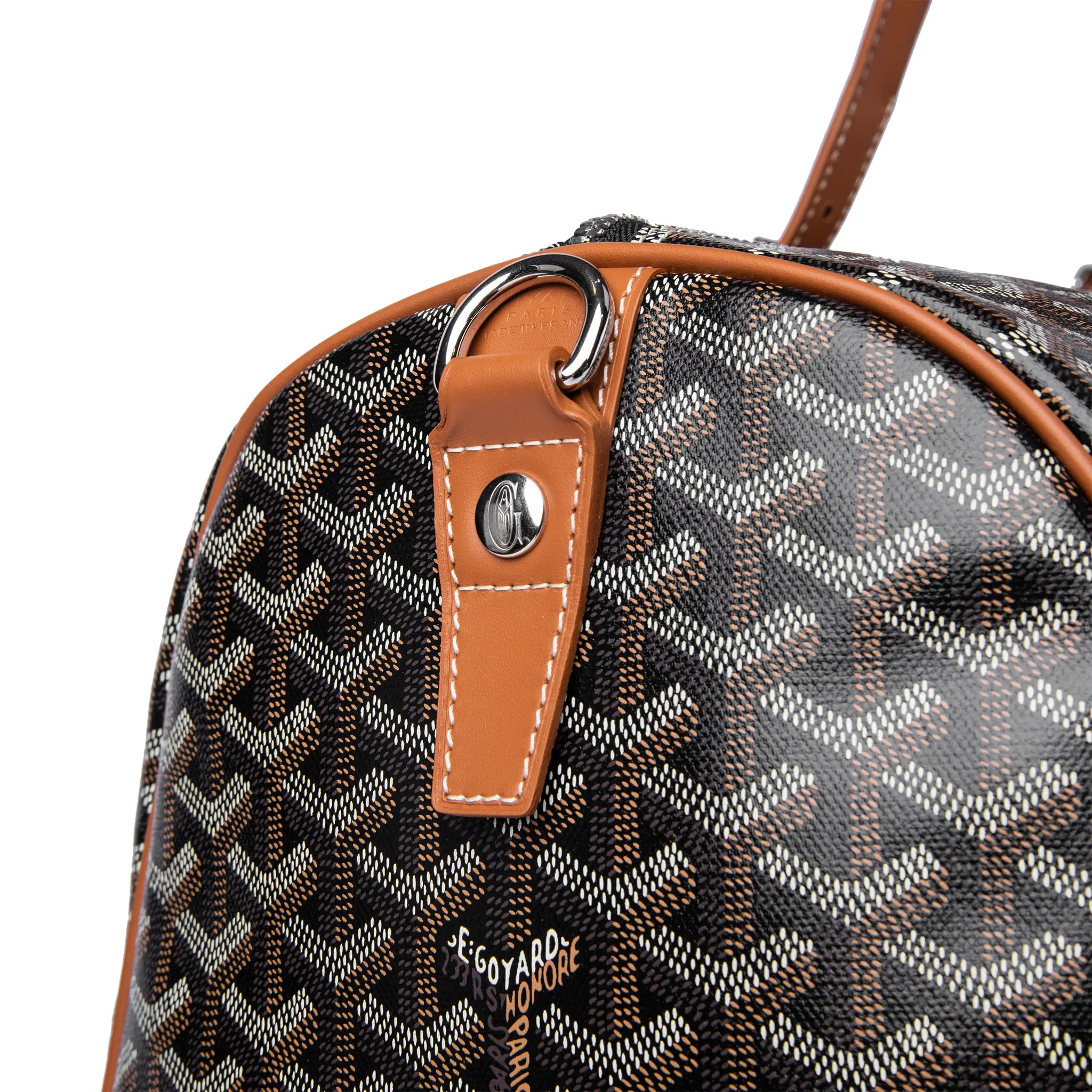 Goyard Boston 50 Black Tan Bag With Strap - view 6