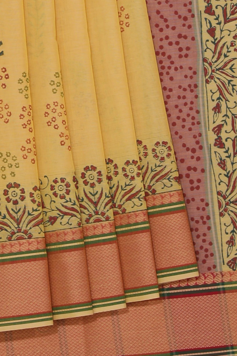 Kalanjali Ethnics Hand block printed cotton saree