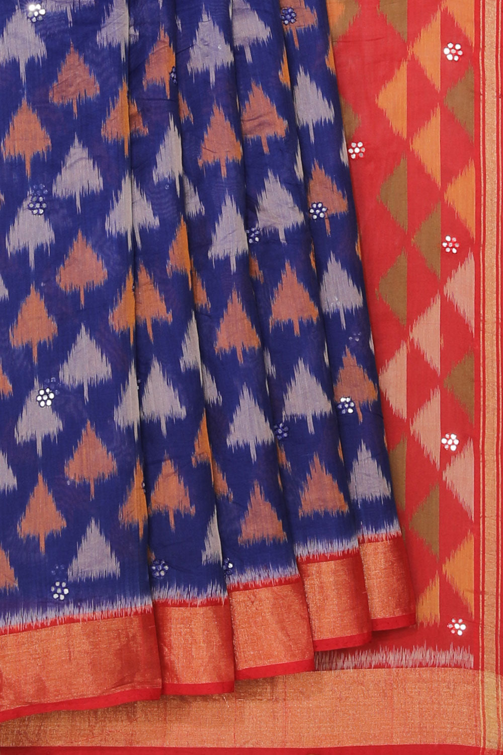 Kalanjali Ikat Cotton-Silk Indigo Blue Saree – Women's