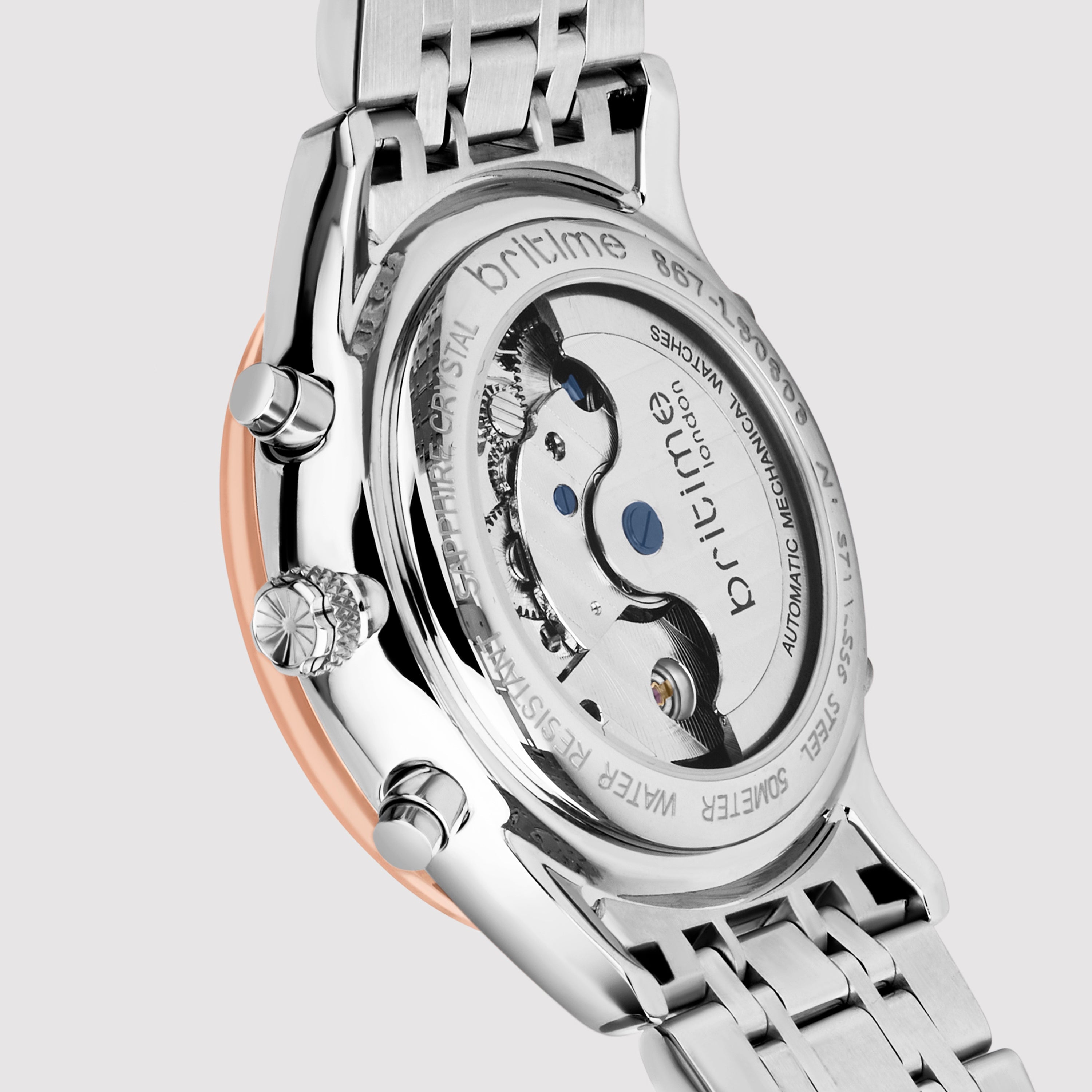 Britime Celestial Men Automatic Silver Dial Chronograph Metal Watch 867-M30305 - view 5