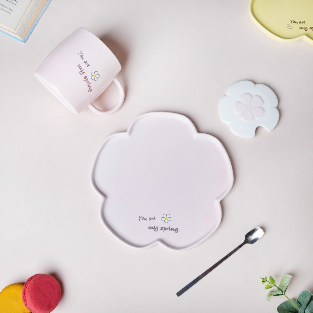 Nestasia Cup With Flower Plate Pink 360 ml - view 3