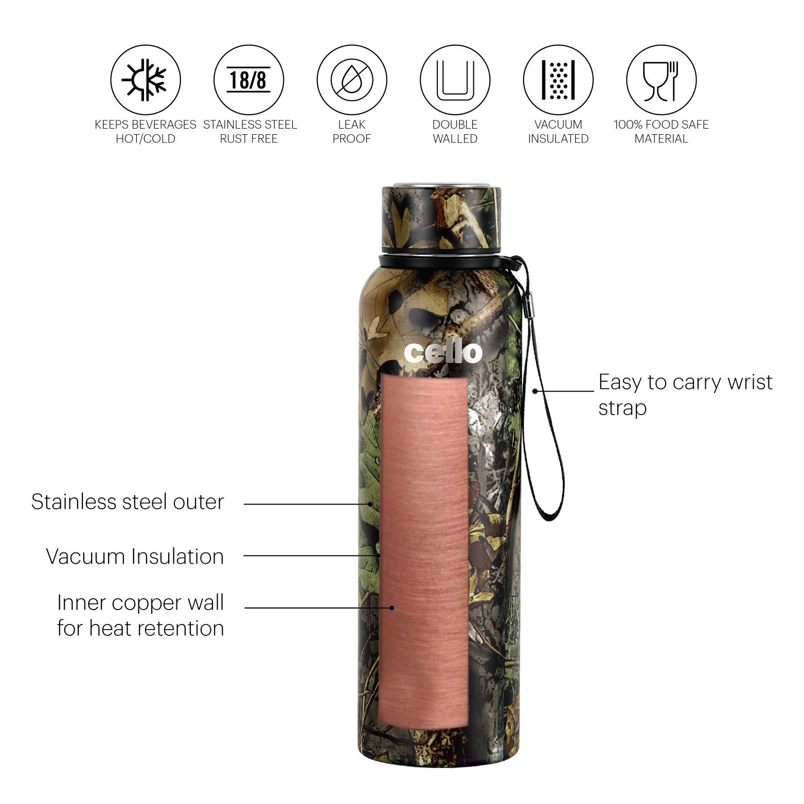 Cello Deezee Mate Flask, Vacusteel Water Bottle - view 13