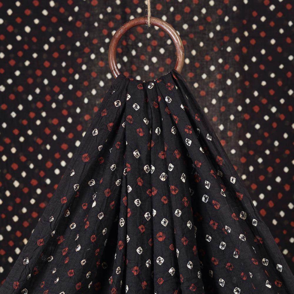 KACHCHH JI CHHAAP Black - Kutch Tie-Dye Cotton Bandhani Fabric 03