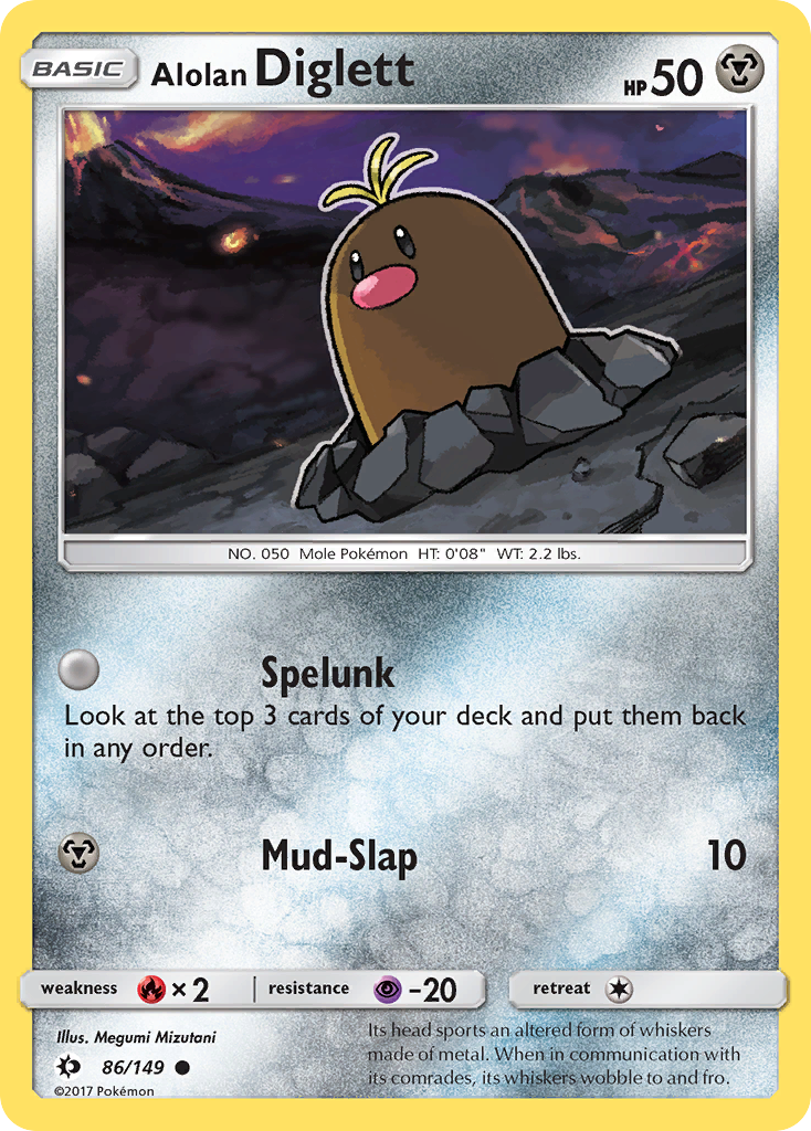 Common sm1-86 non-holo – Pokémon Alolan Diglett - 86/149 - Common [sm1-86] [Non-Holo] - Alolan Diglett - 86/149 - Common